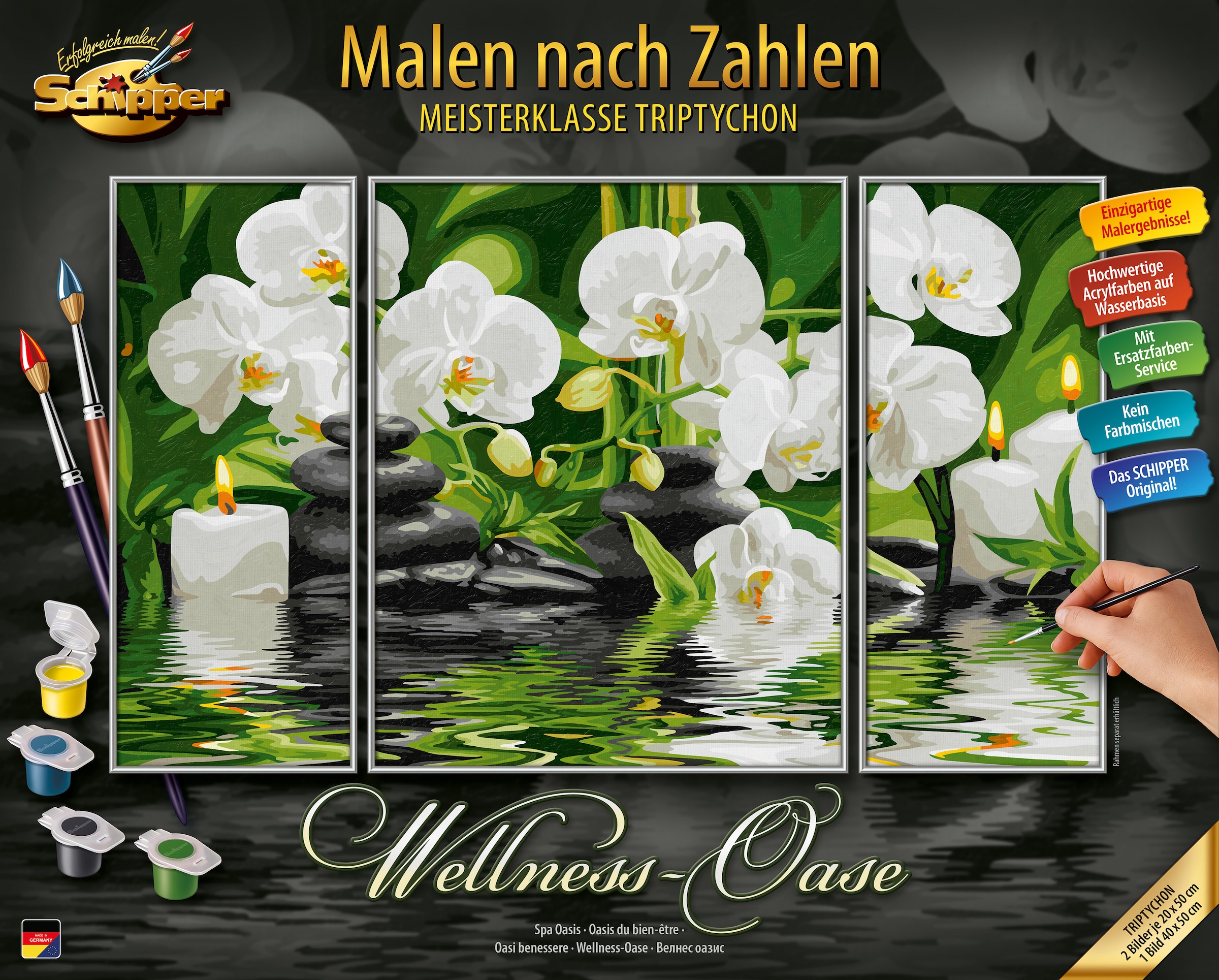 Schipper Malen nach Zahlen »Meisterklasse Triptychon - Wellness-Oase«, Made in Germany