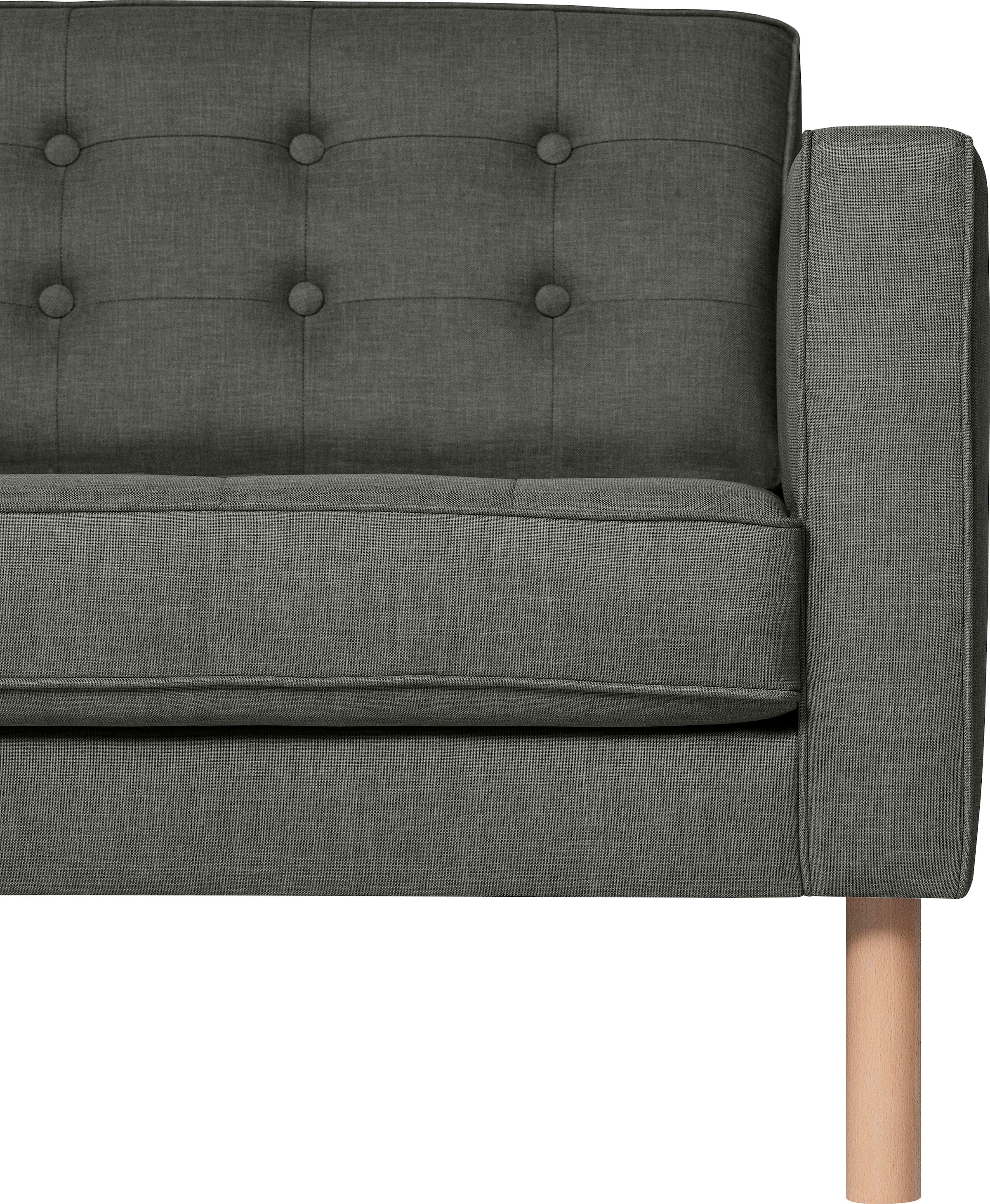 GEPADE Loungesessel »Clubsessel und Designsessel mit aufwendiger Rücken- und Sitzoptik,«, mit buchefarbenen Holzfüße
