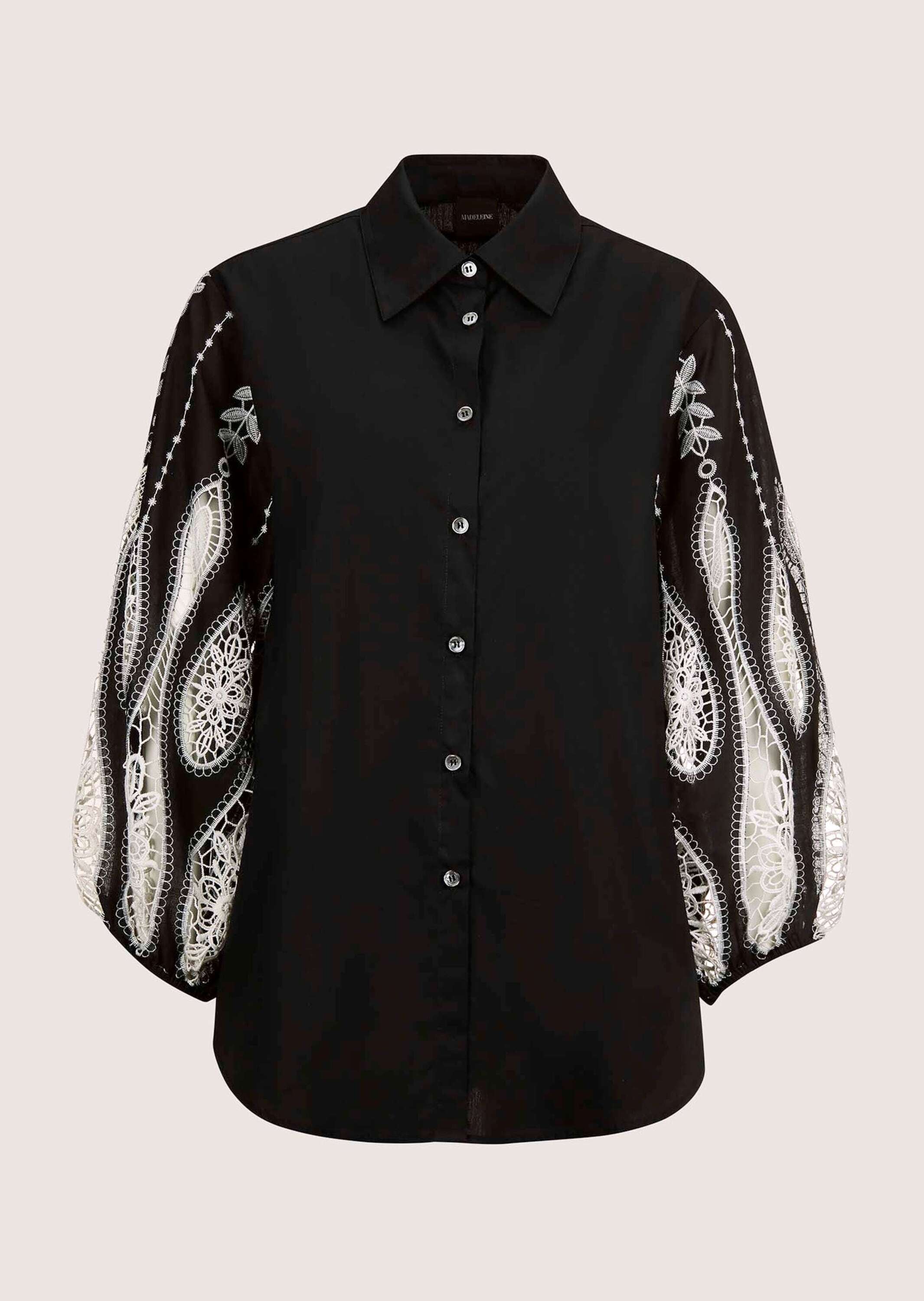 MADELEINE Hemdbluse "Bluse Elegante Bluse mit Lochstickerei" günstig online kaufen