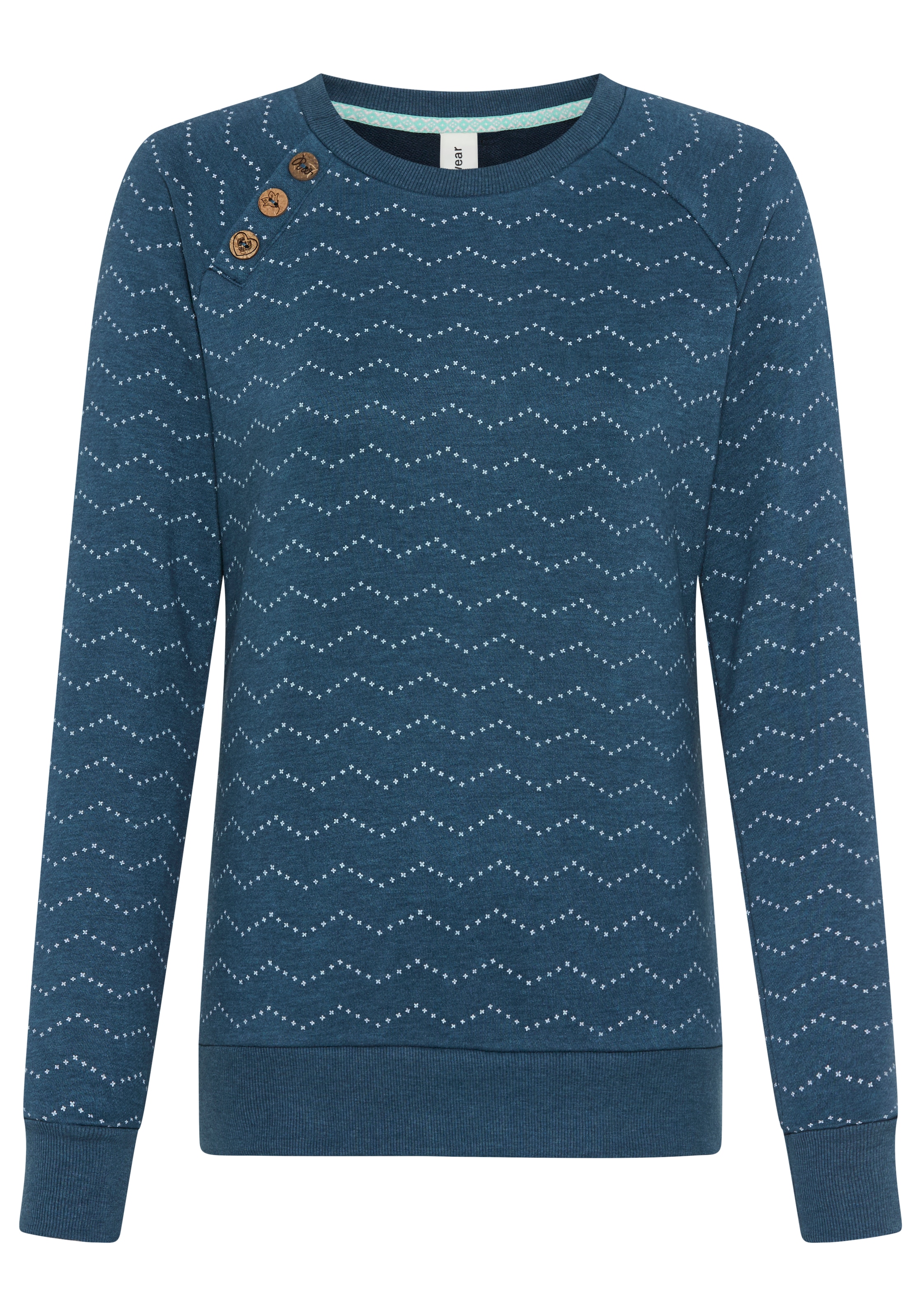 Ragwear Sweatshirt "DARIA ZIG ZAG O", mit Zierknöpfen am Ausschnitt günstig online kaufen