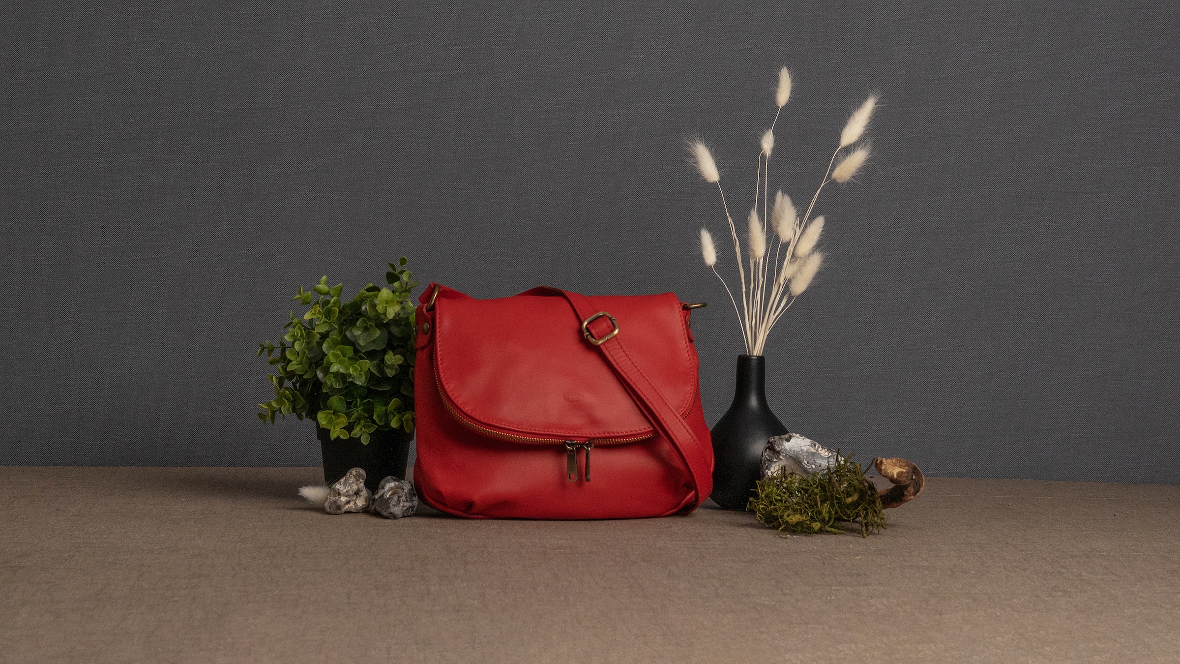 Piké Umhängetasche, echt Leder, Made in Italy