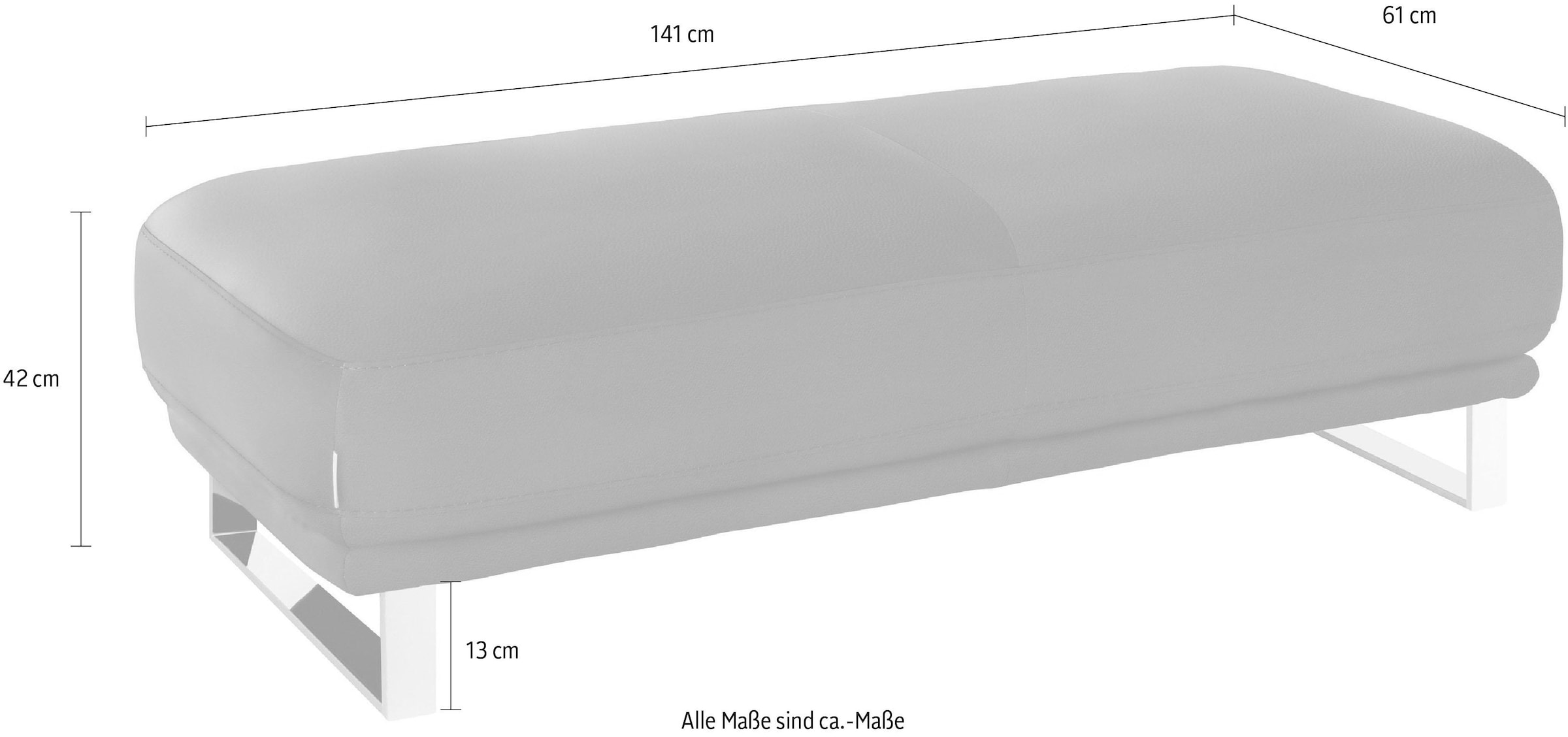 W.SCHILLIG Hocker »montanaa« mit Metallkufen in Chrom glänzend, Breite 141 cm