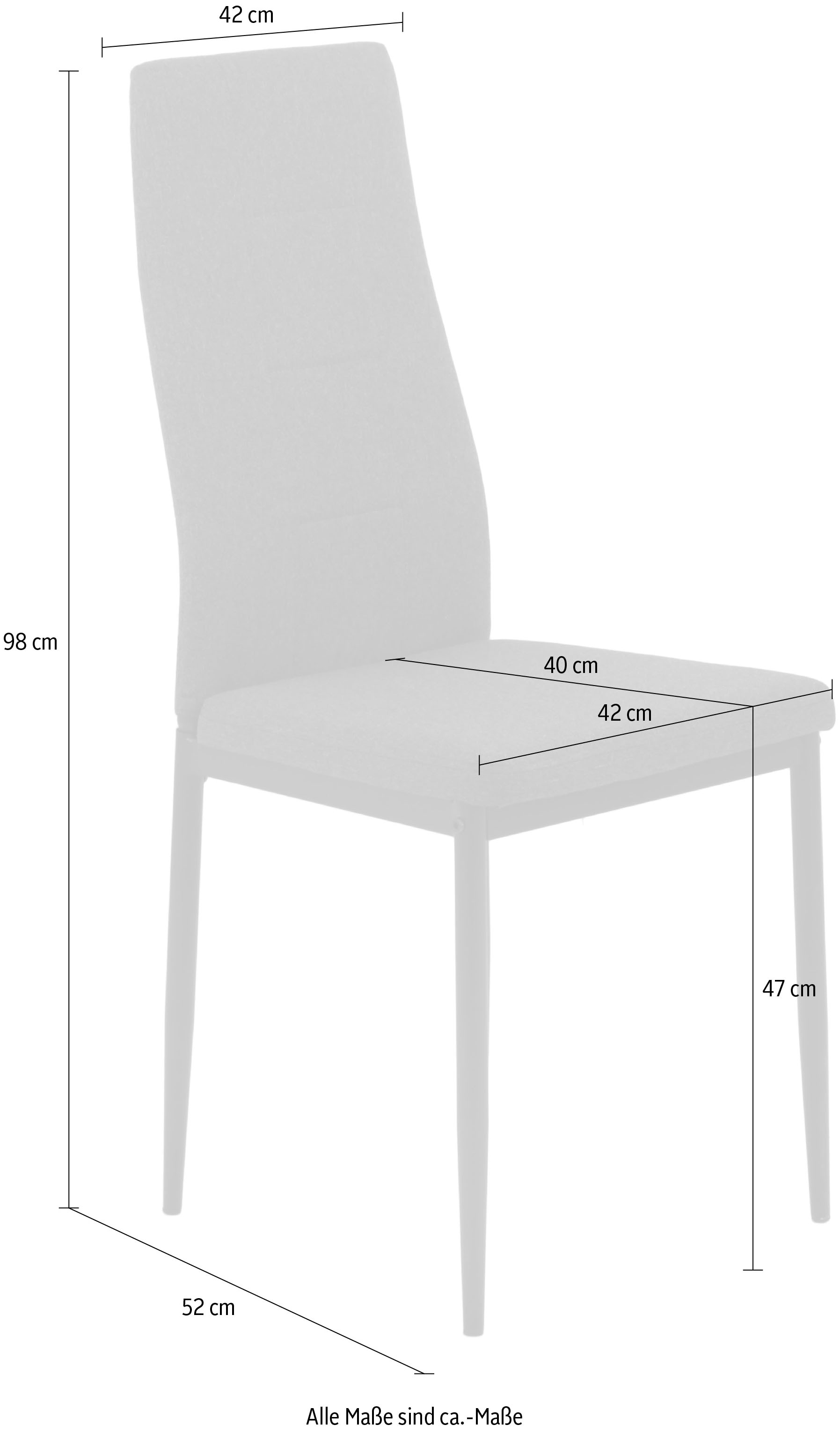 HELA 4-Fußstuhl »SVENNI«, (Set), 2 St., Webstoff, 4-Fuß,Rundrohrgestell,Webstoff,Zertifizierter "Waterfree" Stoff