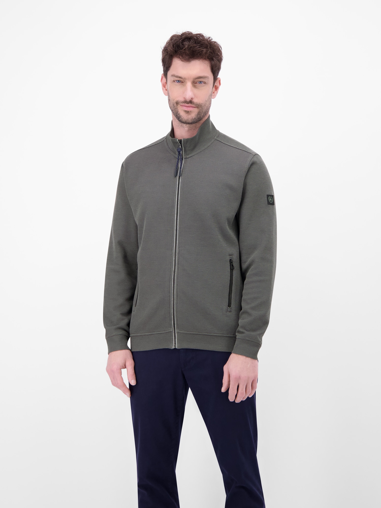 LERROS Sweatjacke "Sweatjacke aus Baumwollmischgewebe" Jacke im Baumwollmix mit Reißverschluss, Stehkragen und Seitentaschen