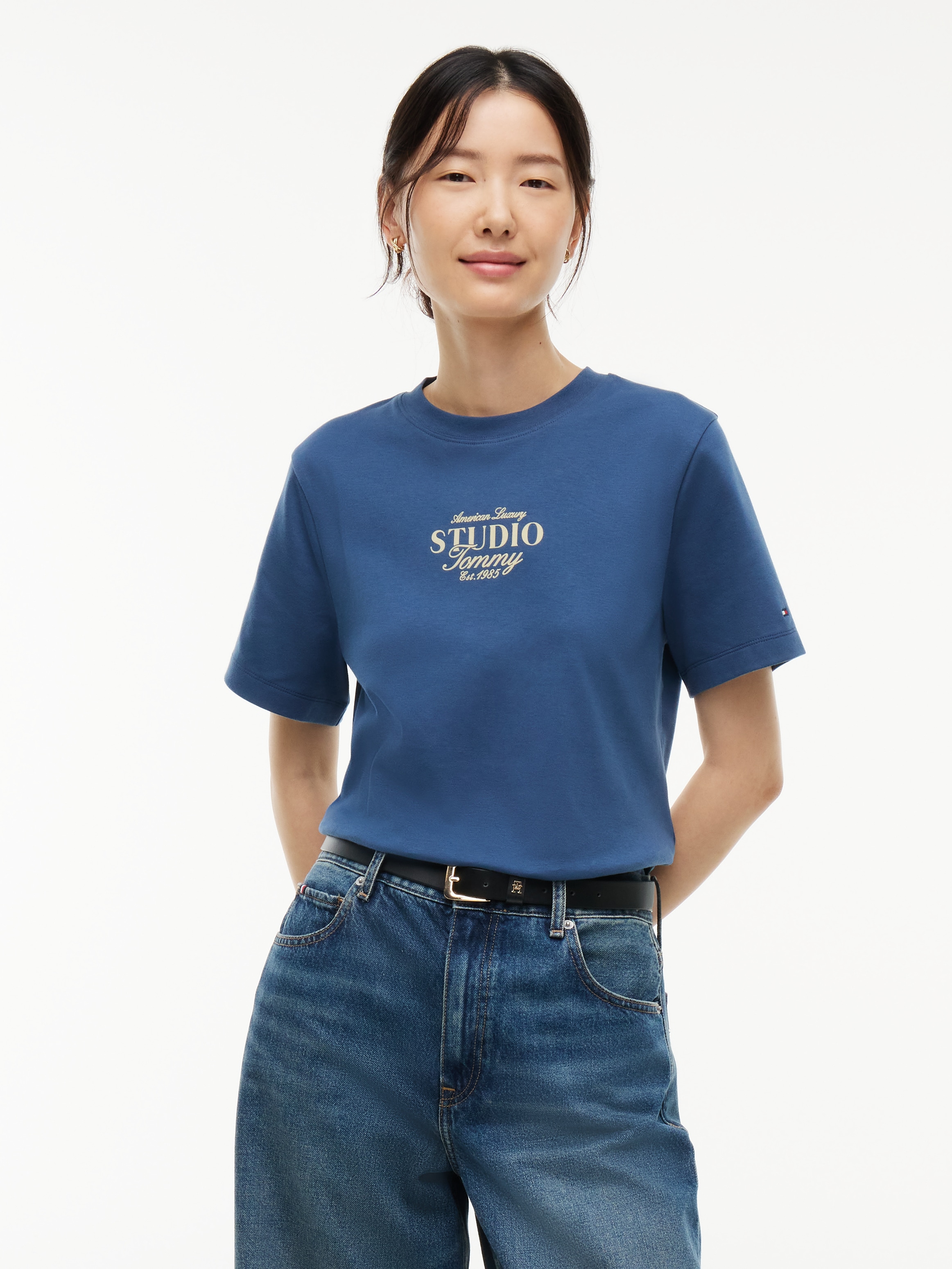 Tommy Hilfiger T-Shirt "STUDIO TOMMY REG C-NK S/S TSHIRT" Baumwolle, regular fit