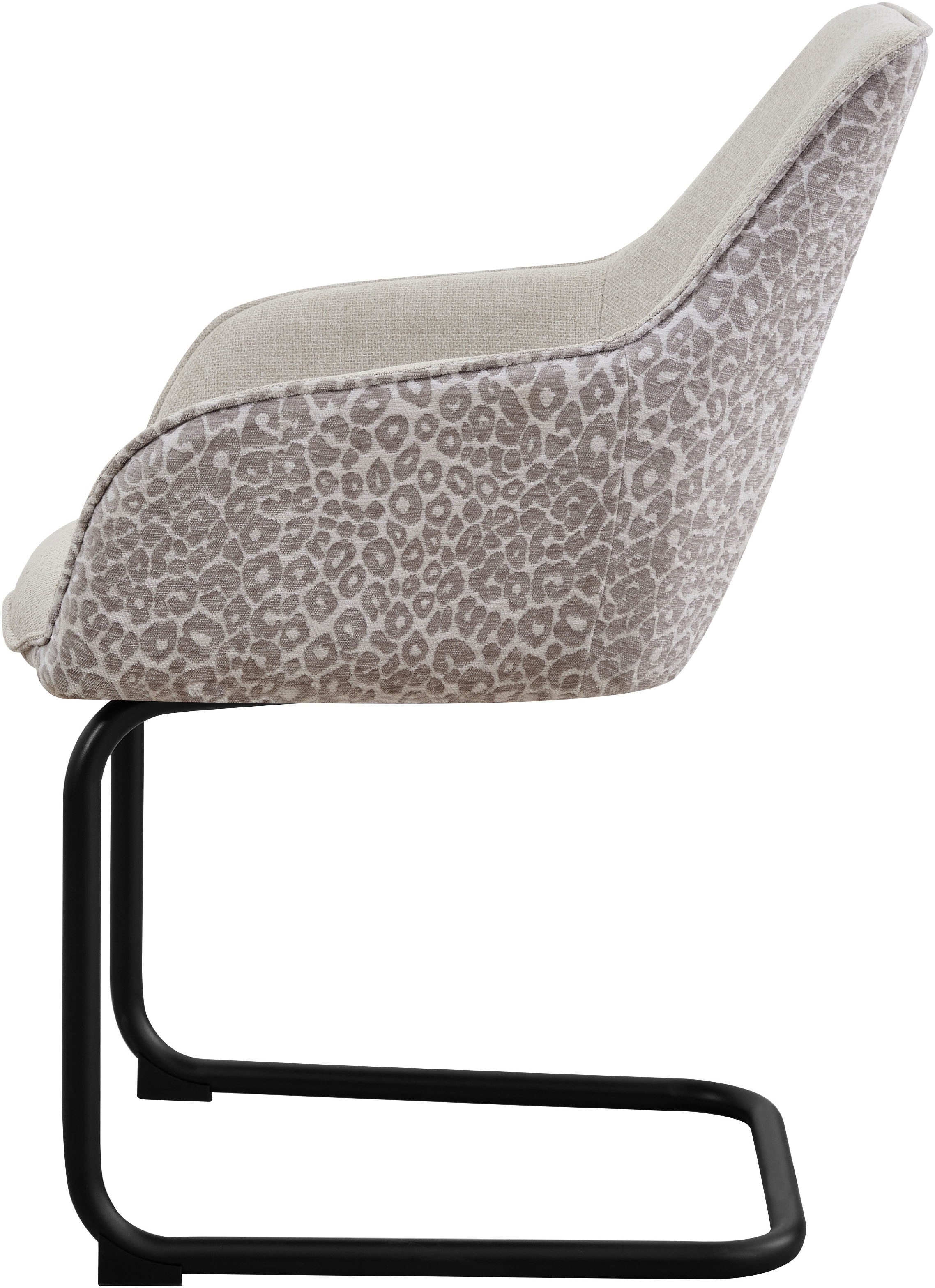 OTTO home Freischwinger »Albany« (Set) 2 Stk.moderner Freischwinger mit Leopardenlook und hochwertigem Webstoff