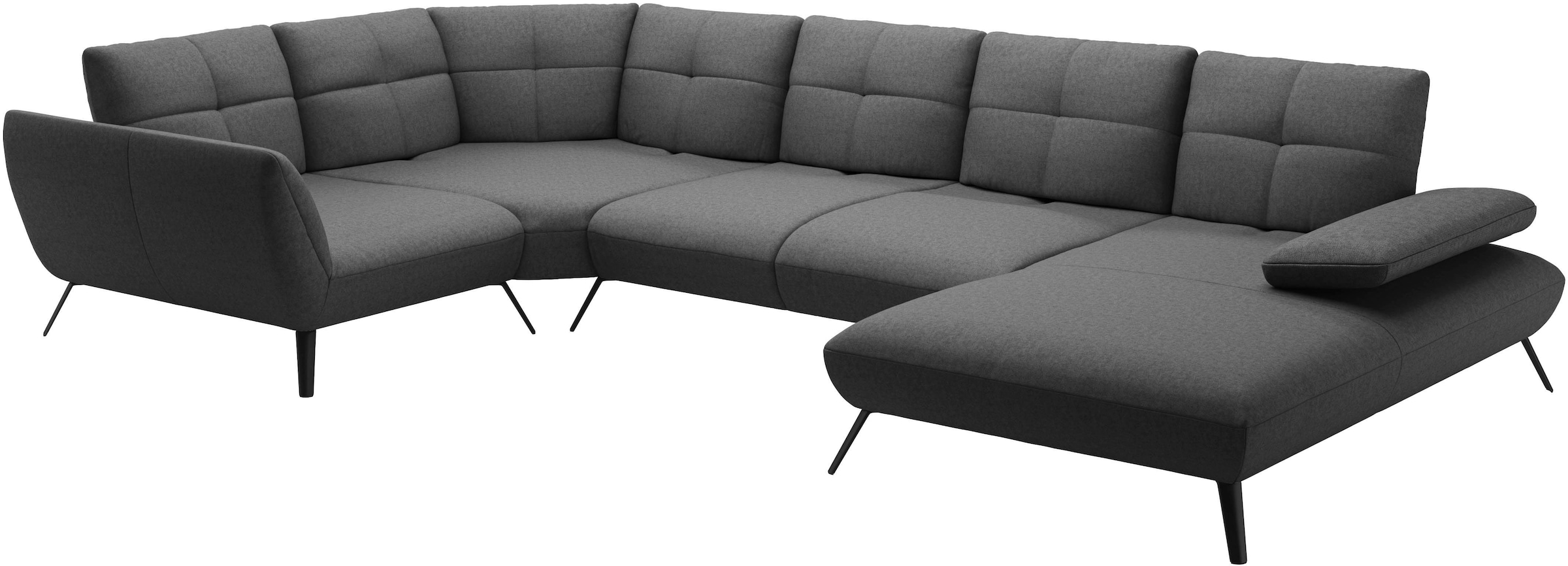 PLACES OF STYLE Wohnlandschaft »Mikado U-Form« inkl. Sitztiefenverstellung und Armteilverstellung