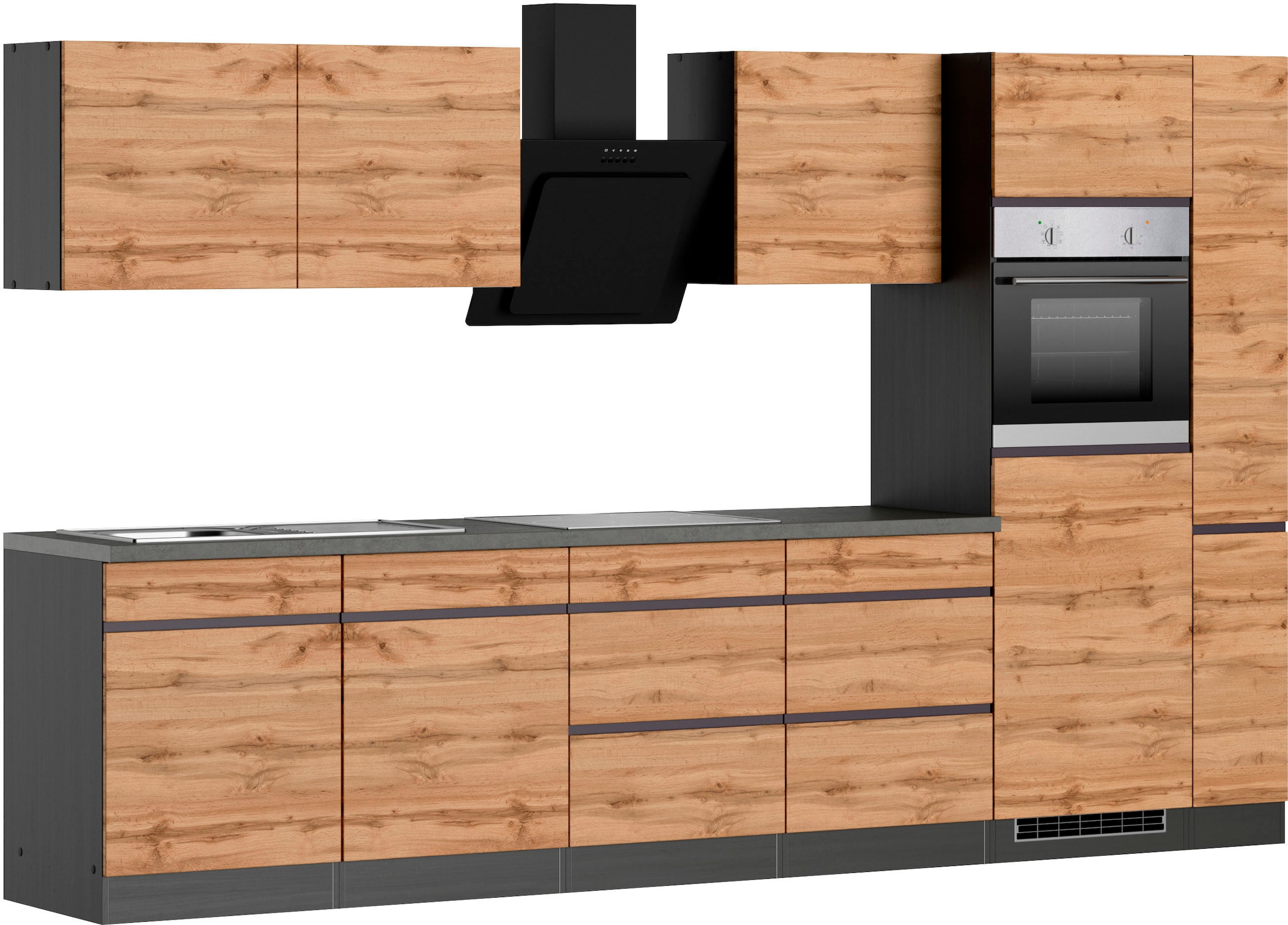 KOCHSTATION Küchenzeile »KS-Riesa«, Stellbreite 330 cm, ohne E-Geräte