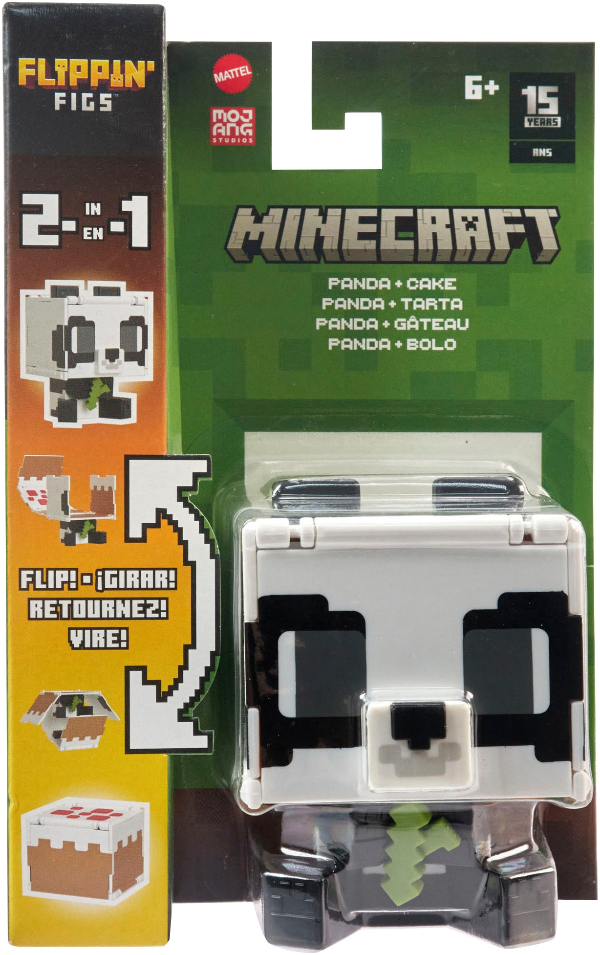 Mattel® Actionfigur »Minecraft Flippin’ Figs 2in1 - Panda + Cake«