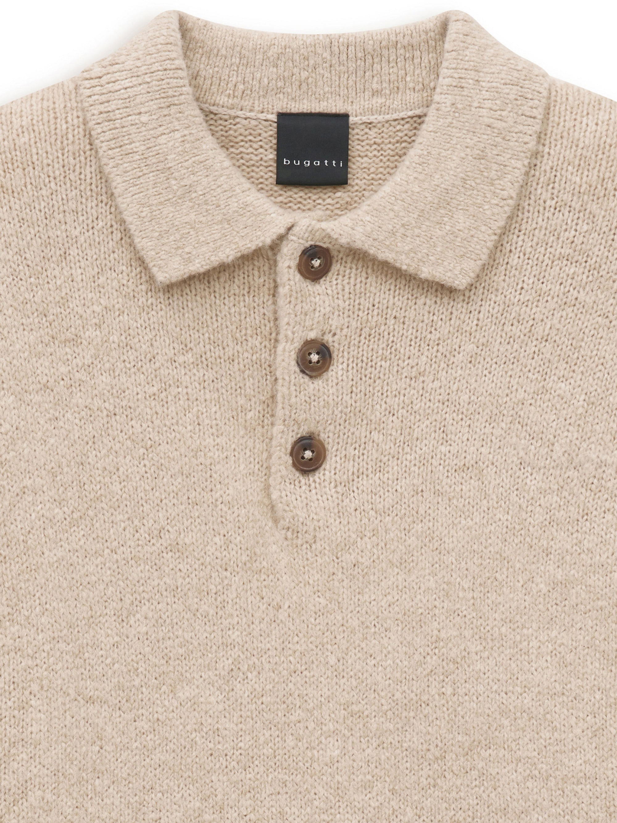bugatti Poloshirt »Regular Fit« Regular Fit Wollmix Langarm