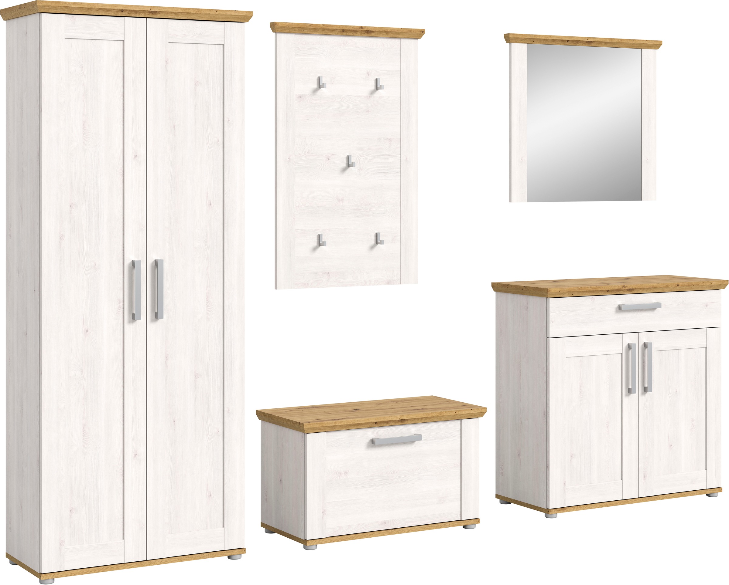 Home affaire Garderoben-Set "COSENZA, TOPSELLER, Breite ca. 285 cm, 5-teili günstig online kaufen