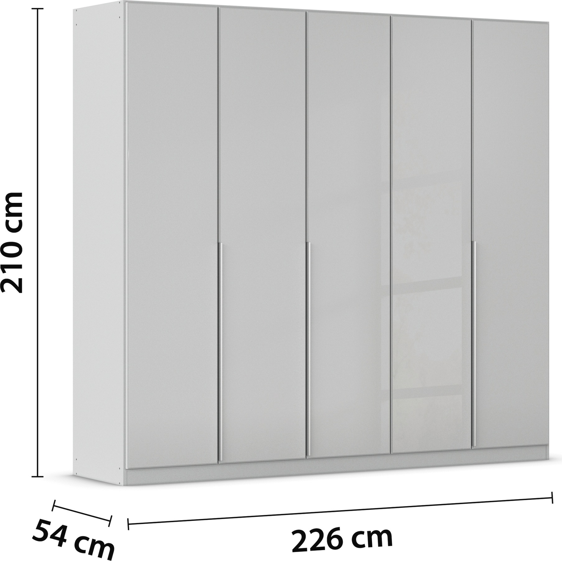 rauch Drehtürenschrank »Kleiderschrank Kleiderschränke Schrank Garderobe AGORDO mit Glasfront«, (in zwei Griff-Farben), durchdachte Innenausstattung, in 6 Breiten und 2 Höhen MADE IN GERMANY