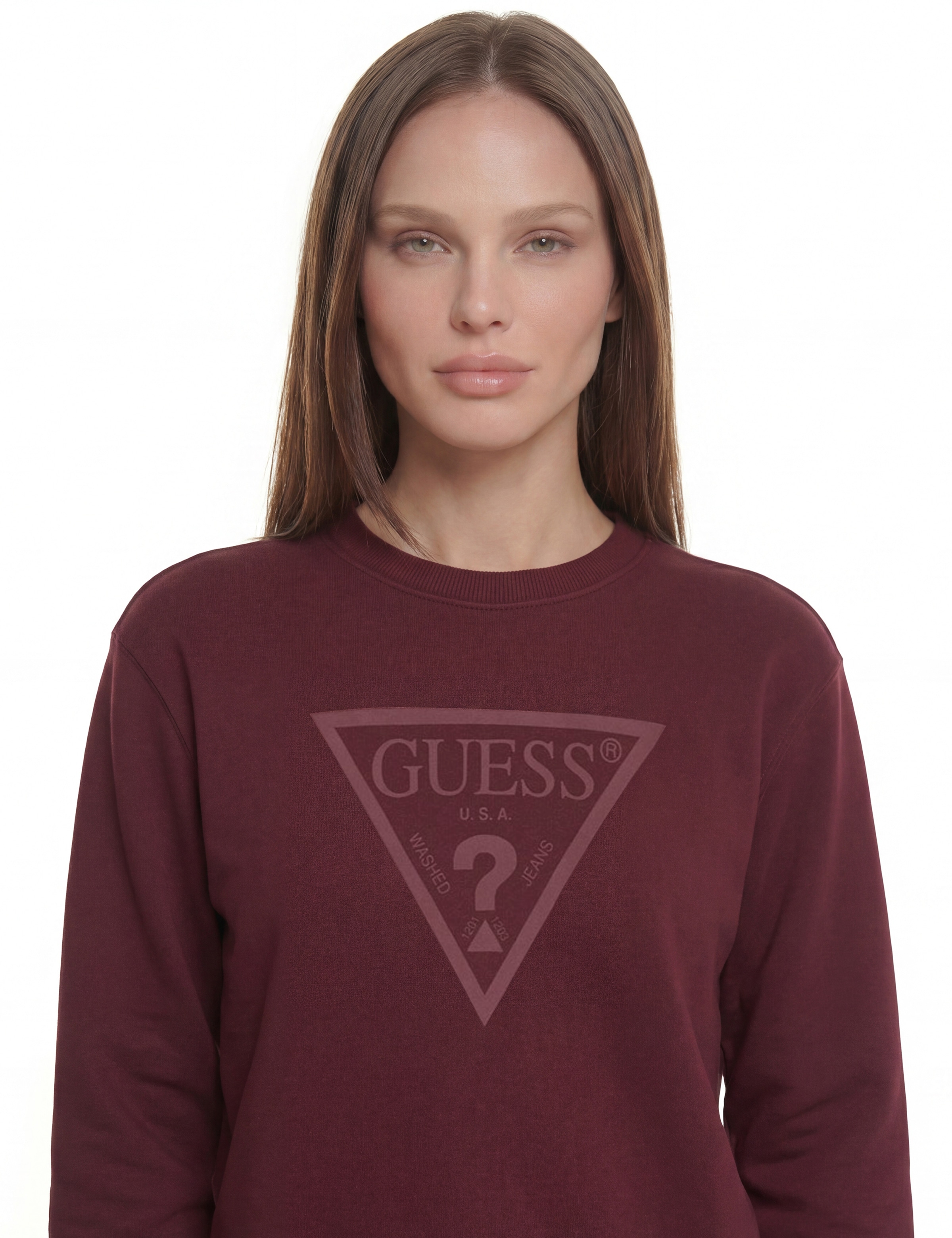 Guess Sweatshirt »NEW CN BASIC TRIANGLE«, mit tonalem Logodruck, Baumwollmix
