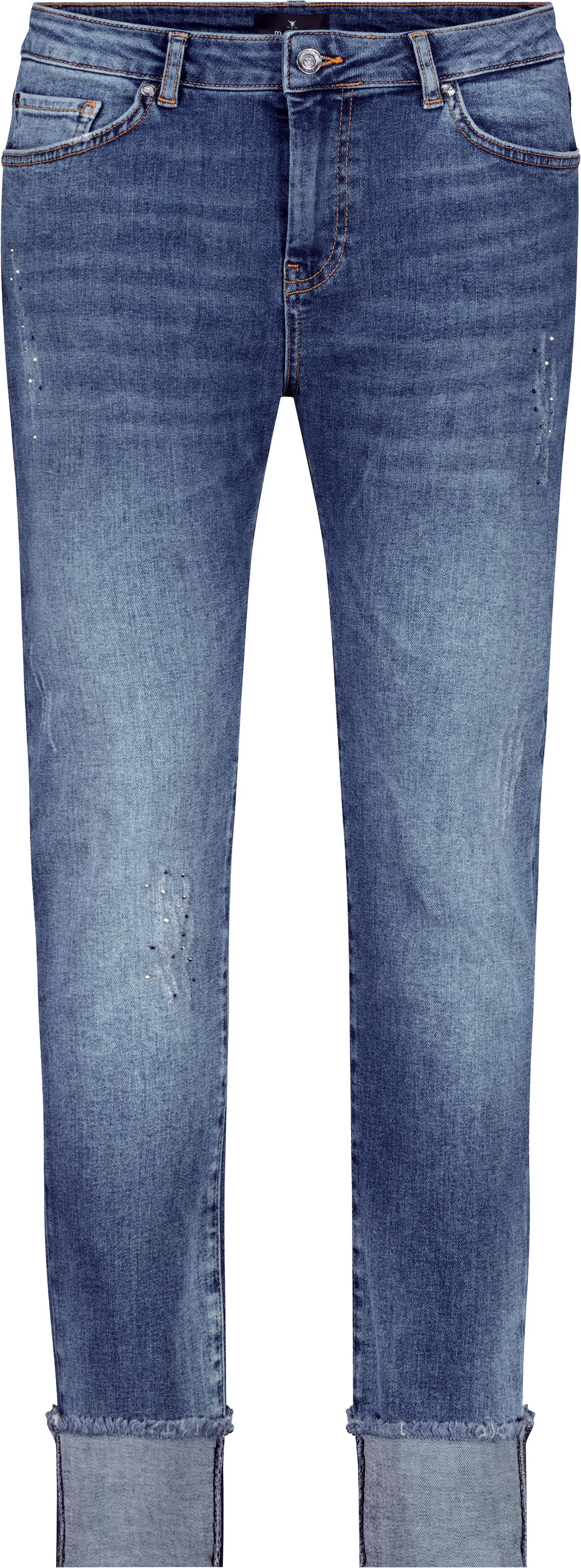 Monari Slim-fit-Jeans »Hose Jeans Nietenschmuck« Slim-fit-Passform, mit Strasssteinen