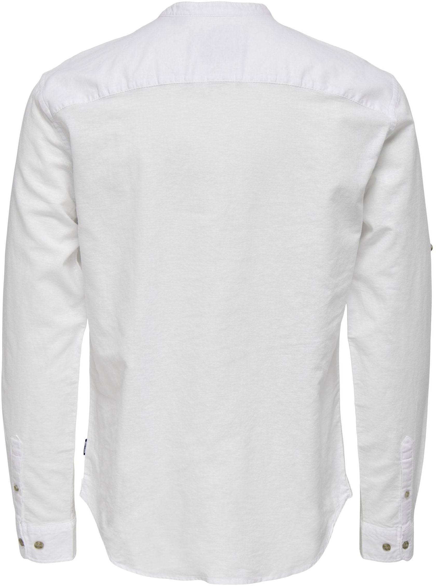 ONLY & SONS Langarmhemd »ONSCAIDEN LS HALFPLACKT LINEN SHIRT«