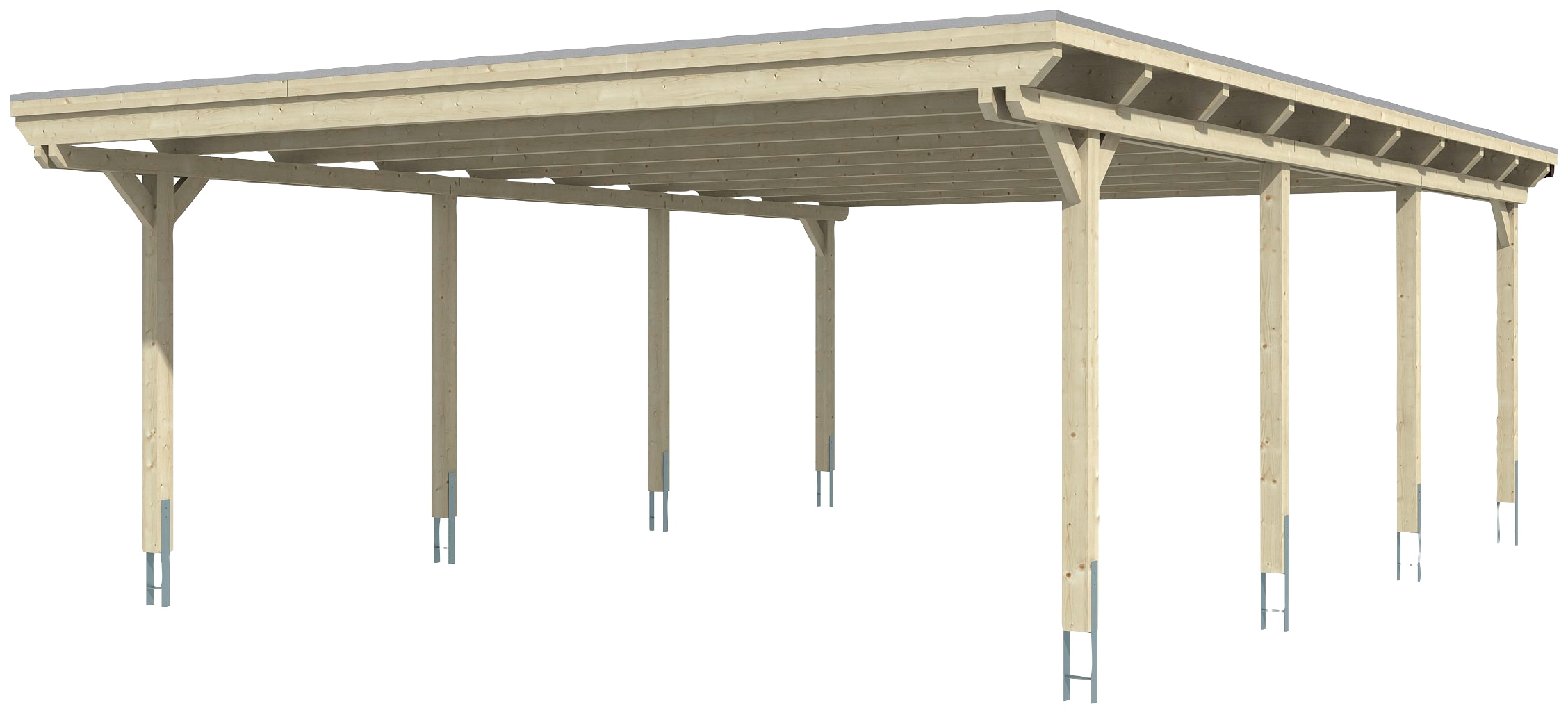Skanholz Doppelcarport »Emsland« Massivholz 550 cm weiß versch. Farben