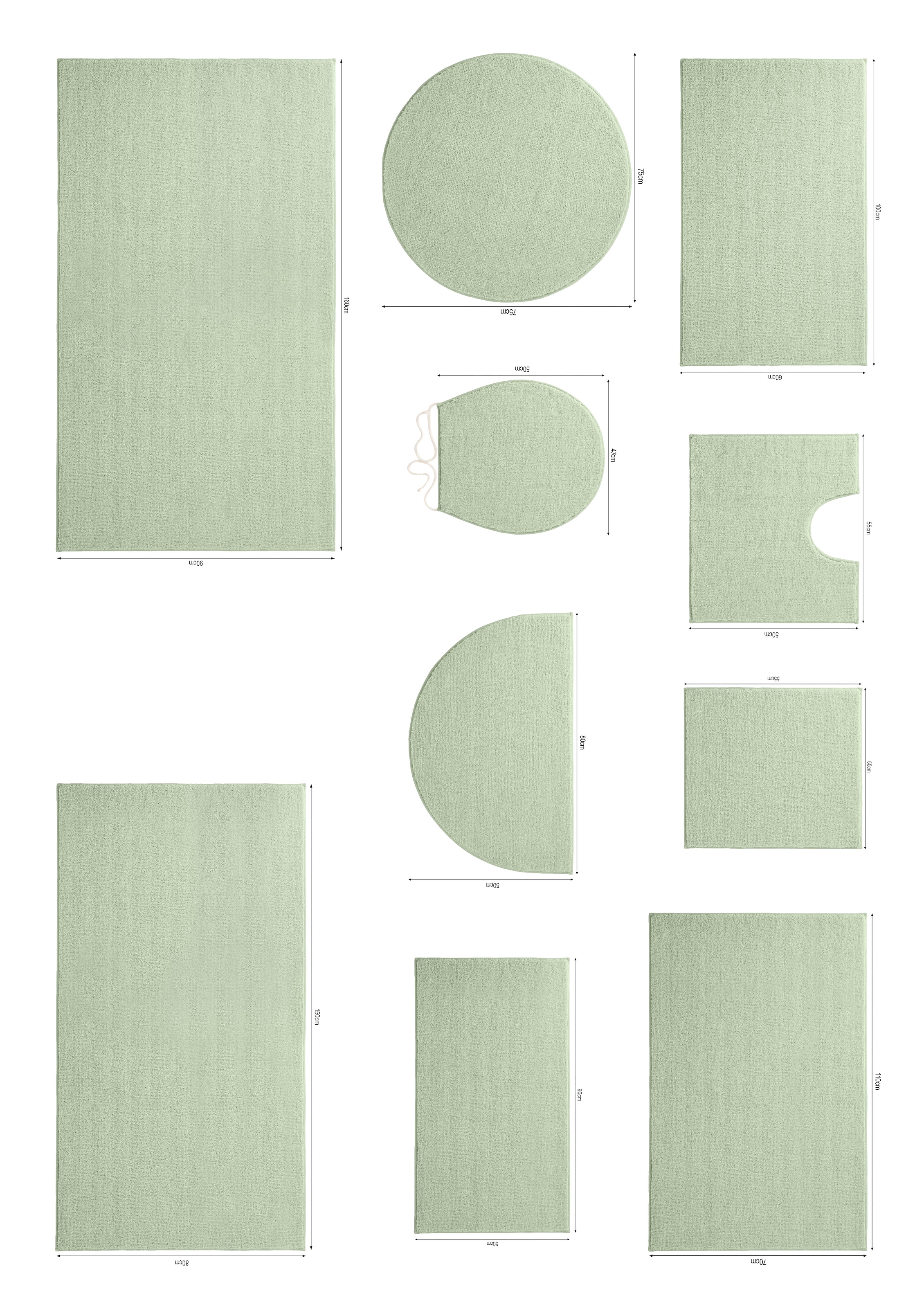 my home Badematte »Vanessa, Badvorleger, Badezimmer Teppich« Höhe 10 mm rutschhemmend beschichtet fußbodenheizungsgeeignet | schnell trocknend | strapazierfähig Badteppich, weiche Haptik, unifarben