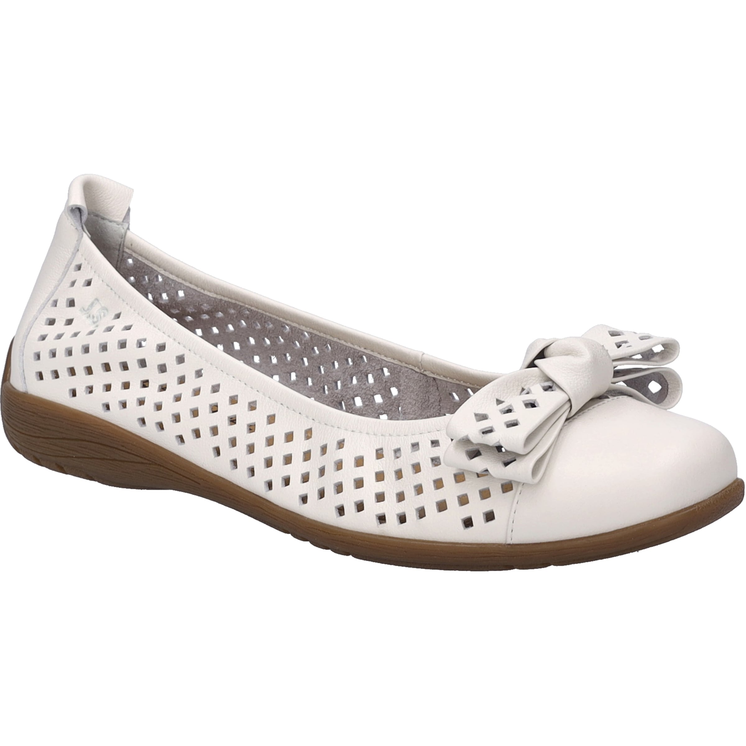 Ballerina JOSEF SEIBEL "Fenja 24, weiss", Damen, Gr. 37, weiß, Obermaterial: 100% Rindsleder Leather cow., Schuhe Ballerina
