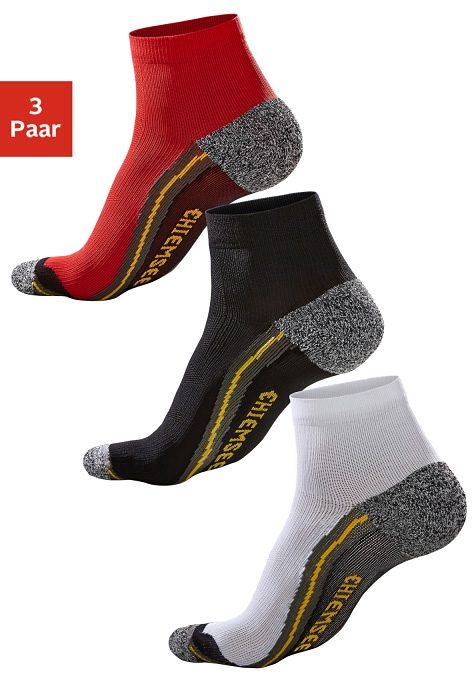 Chiemsee Wandersocken "Herren Gepolsterte Laufsocken Kurze Sportsocken Alltag Sport Outdoor" Packung, 3 Stk. tlg. mit Komfortbündchen