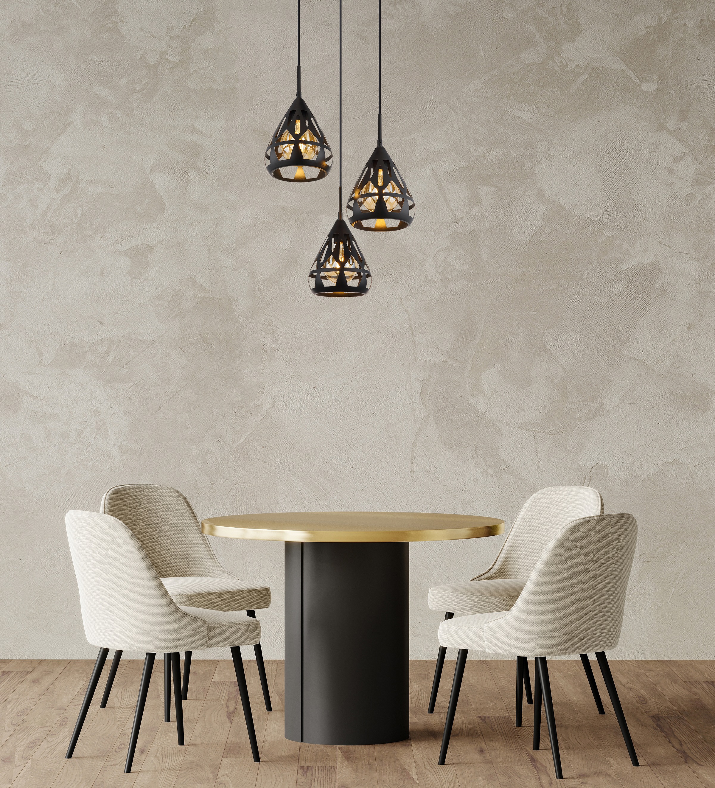 GLOBO LIGHTING Hängeleuchte »HASSAN«, Leuchtmittel E27 | ohne Leuchtmittel, Hängelampe/Pendelleuchte/Esszimmer/Wohnzimmer/Esstisch