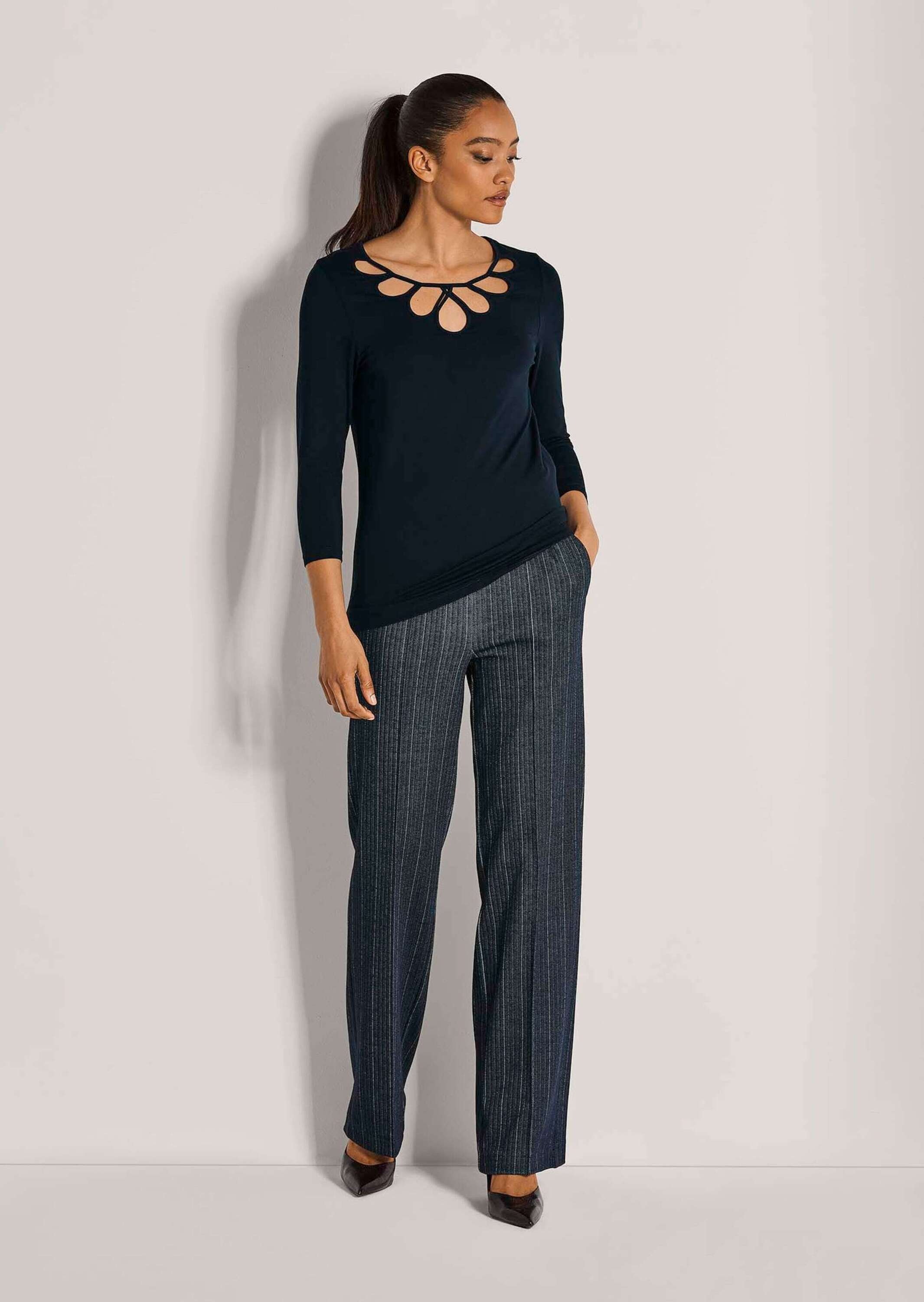 MADELEINE 3/4-Arm-Shirt "Blusenshirt Elegantes Oberteil mit Cut-Outs" günstig online kaufen