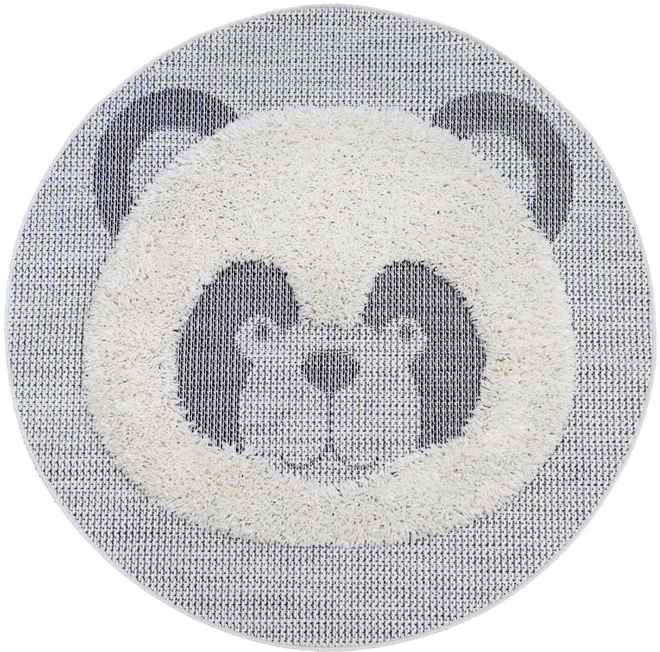 Primaflor-Ideen in Textil Kinderteppich "NAVAJO - Panda" rund 35 mm Höhe Ho günstig online kaufen