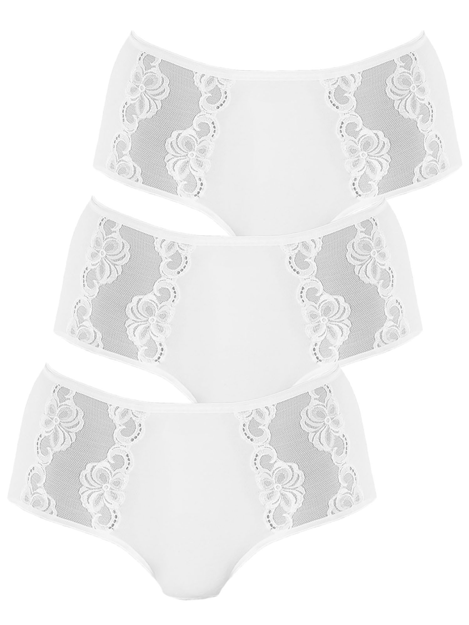 NINA VON C. Damen Taillenslip "3er Pack Damen Taillenslip Slipboutique", Gr. 40, weiß, Obermaterial: 93% Baumwolle CO. 7% Elasthan EL., Unterhosen