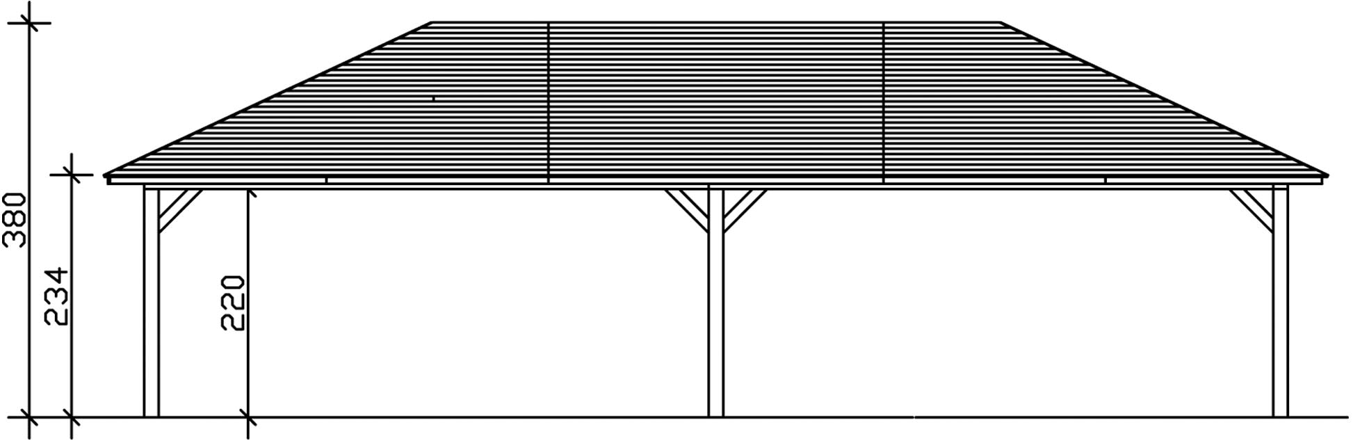 Skanholz Doppelcarport »Taunus«, 530 cm, Anthrazit