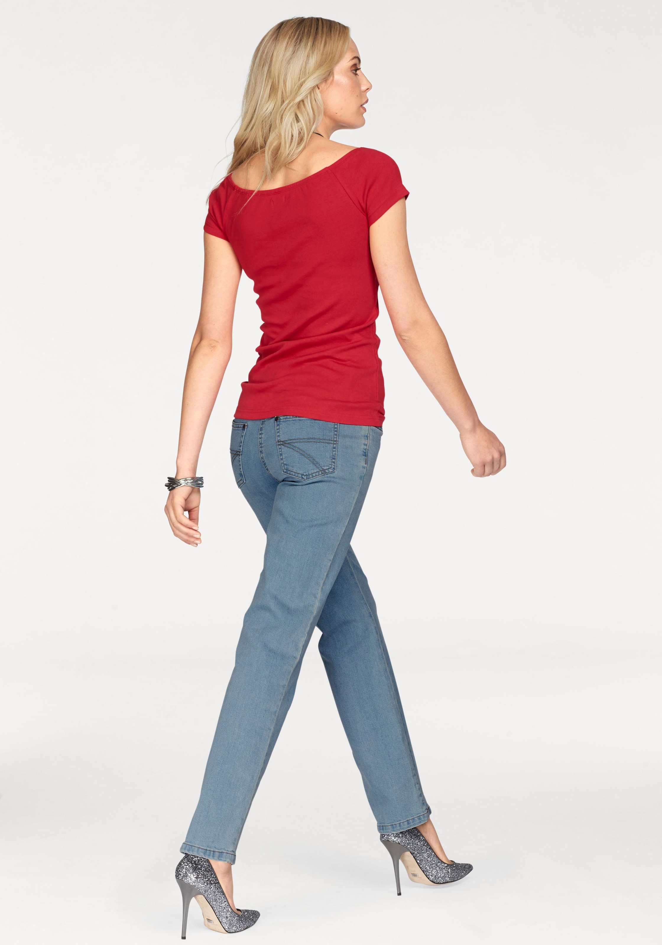 Oberschenkeln Arizona | Jeans bequemen BAUR Gerade mit »Annett«
