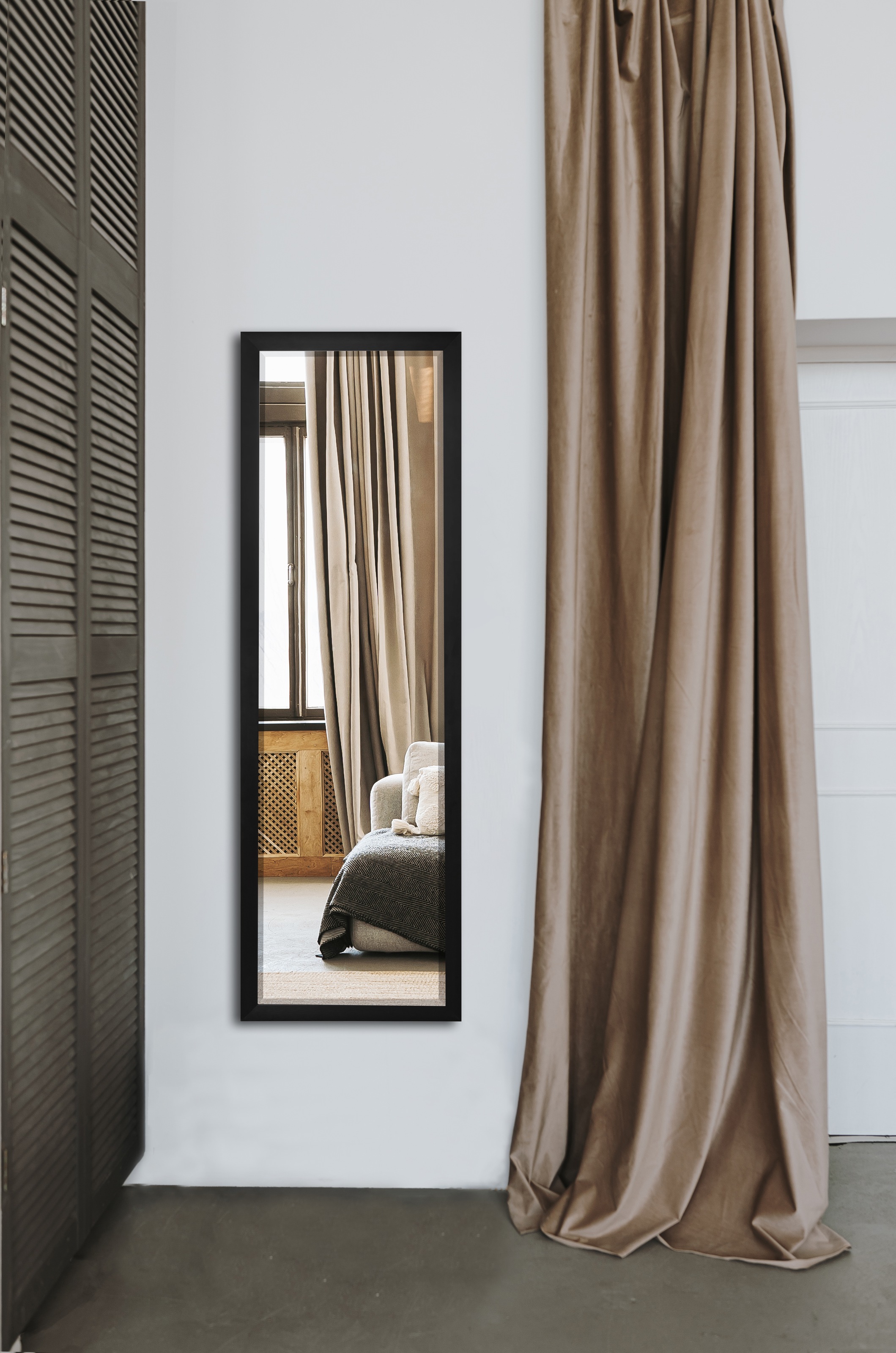 Spiegel, B:50cm H:150cm, schwarz, MIRRORS AND MORE, Metall, Schlafzimmer, Spiegel, "Juliette", mit Facette