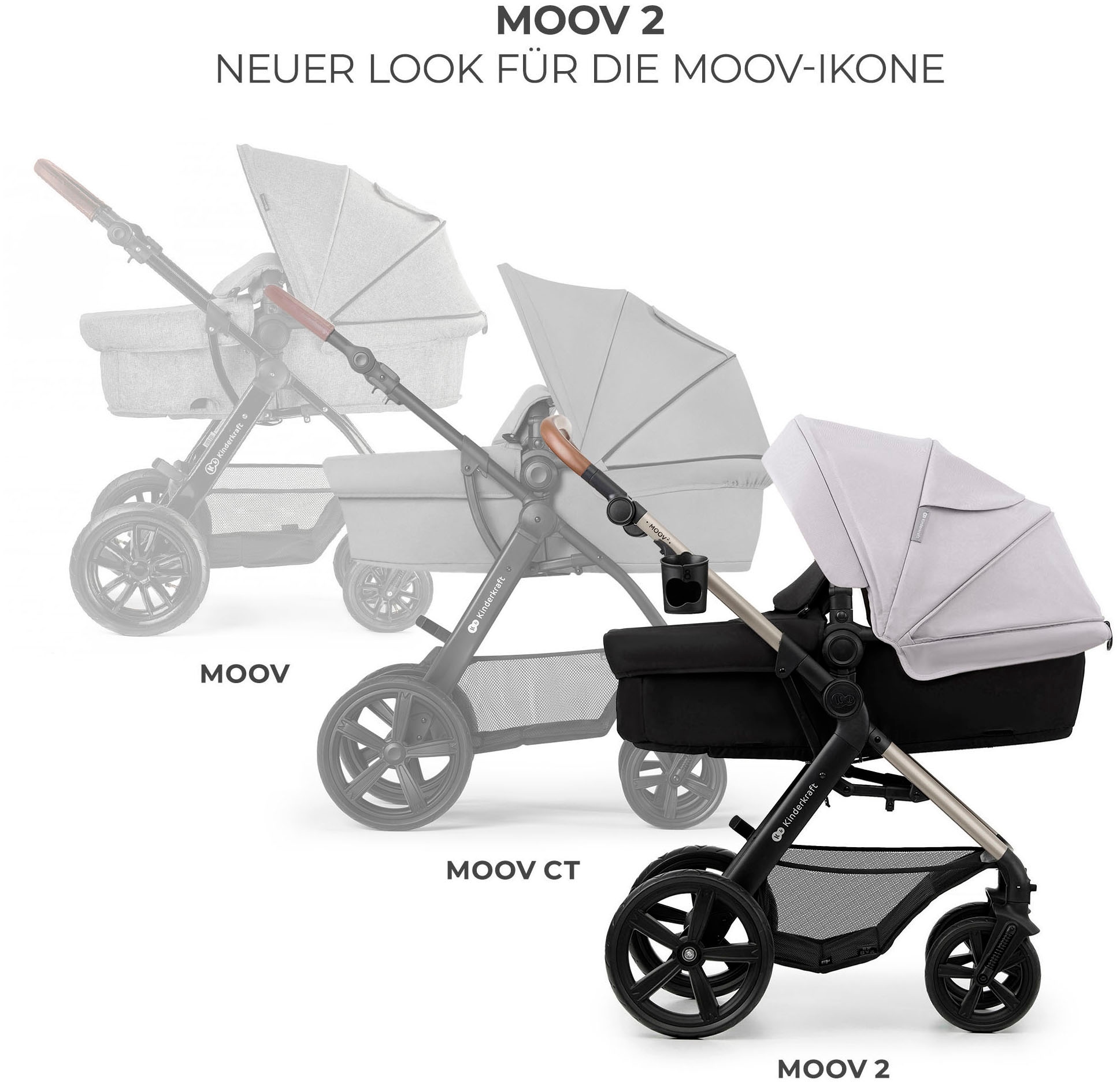 Kinderkraft Kombi-Kinderwagen »MOOV 2 4in1 EVA« 27 kg mit EVA-Rädern