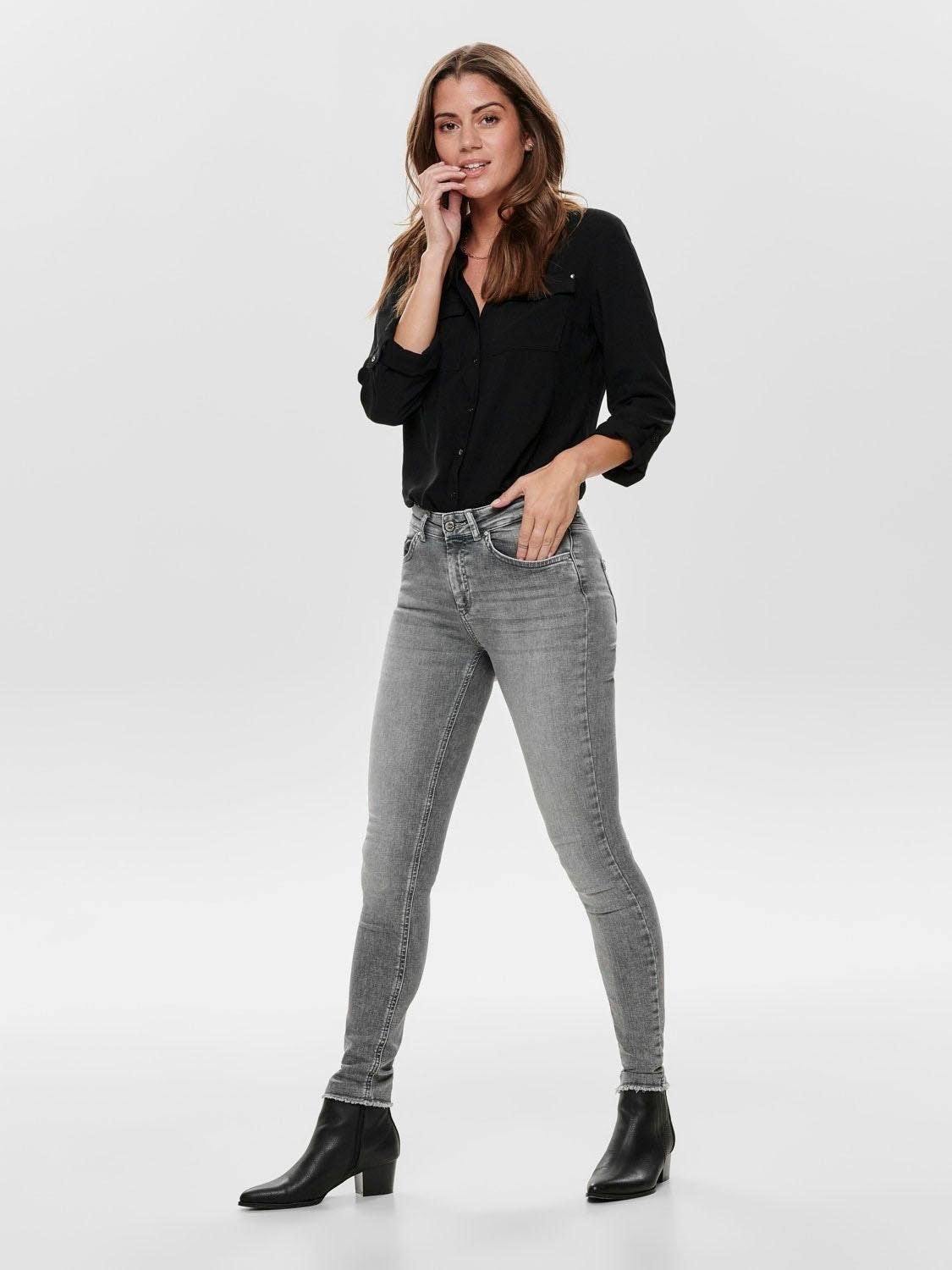 Only Skinny-fit-Jeans »BLUSH« BAUR Saum | mit ausgefranstem