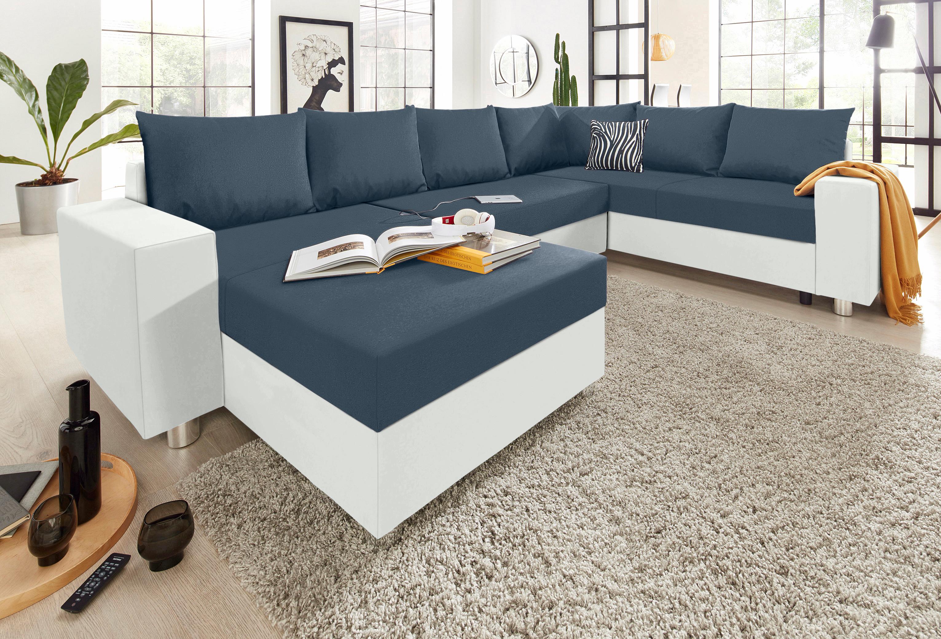 COLLECTION AB Wohnlandschaft "Paris U-Form, B: 310 cm" Zierkissen & Federkern, optional Schlaffunktion & Bettkasten
