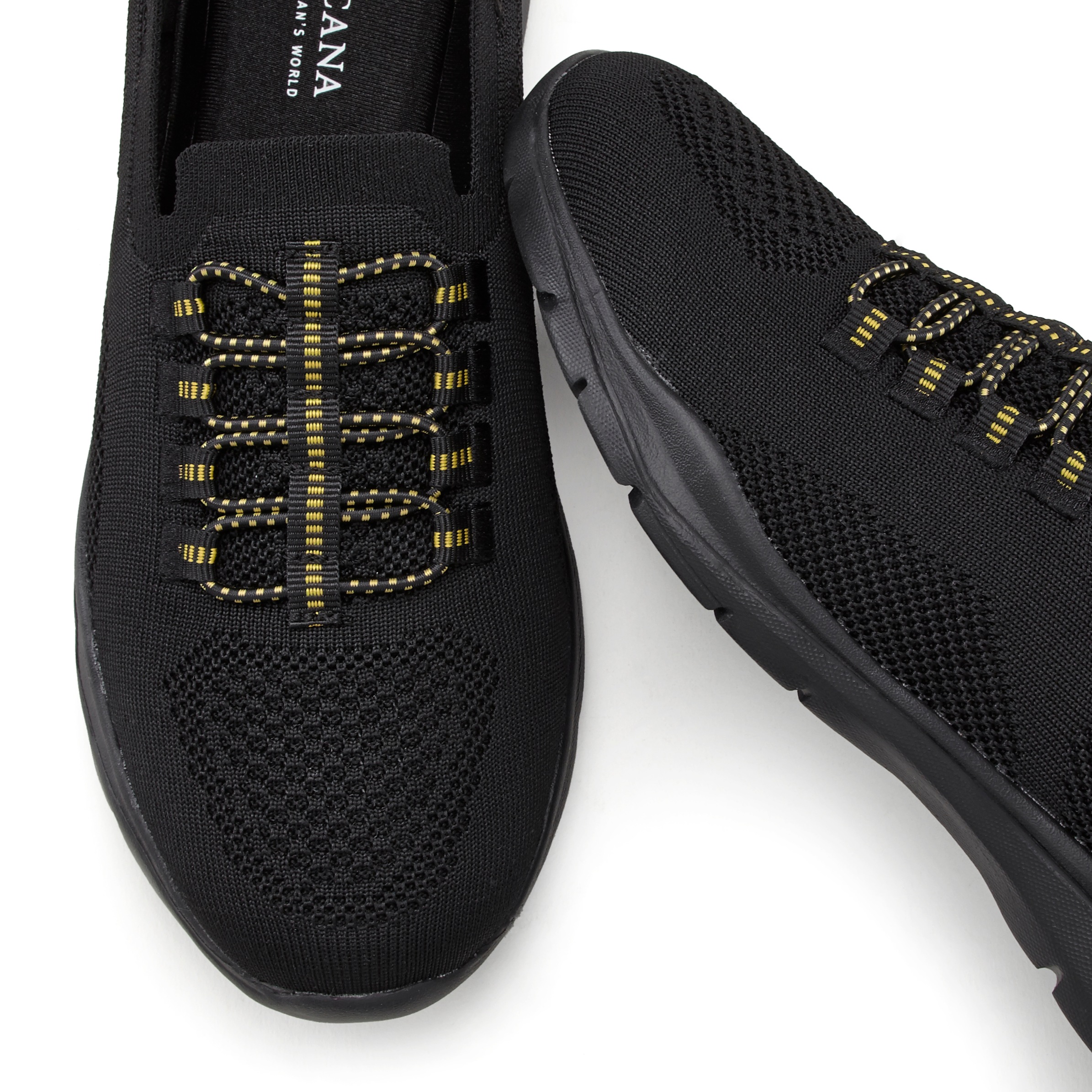 Sneaker LASCANA "Slipper, Halbschuh, Slip-On-Sneaker", Damen, Gr. 38, schwarz, Obermaterial: 100% Textilmaterial. Decksohle: 100% Textilmaterial. Futter: 100% Textilmaterial. Laufsohle: 100% Synthetik, unifarben, Basic, Schuhe Sneaker, aus leichtem Textil 3