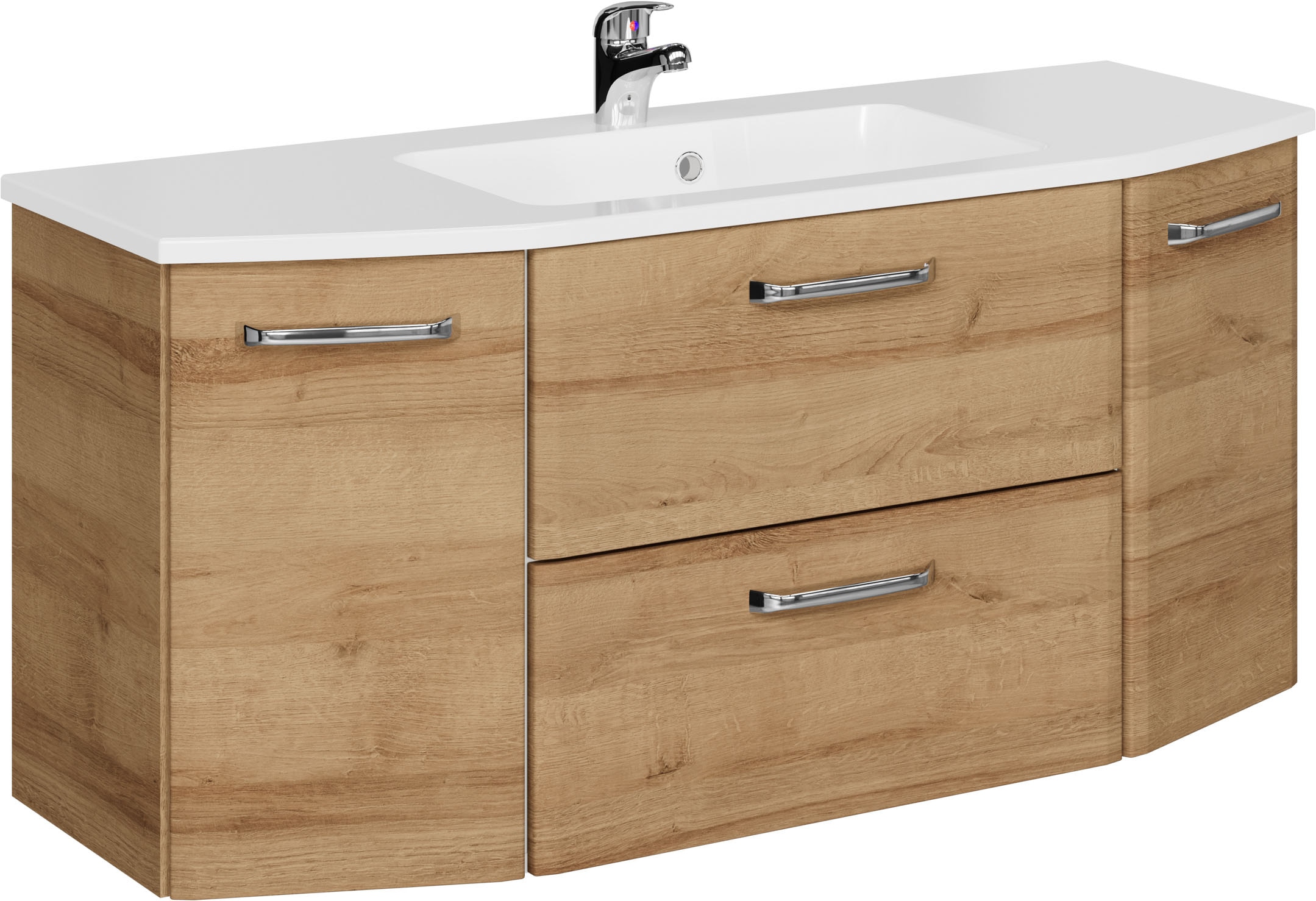 Saphir Waschtisch "Quicket 318, mit Mineralmarmorbecken, 112cm breit" 2 Stk. tlg.