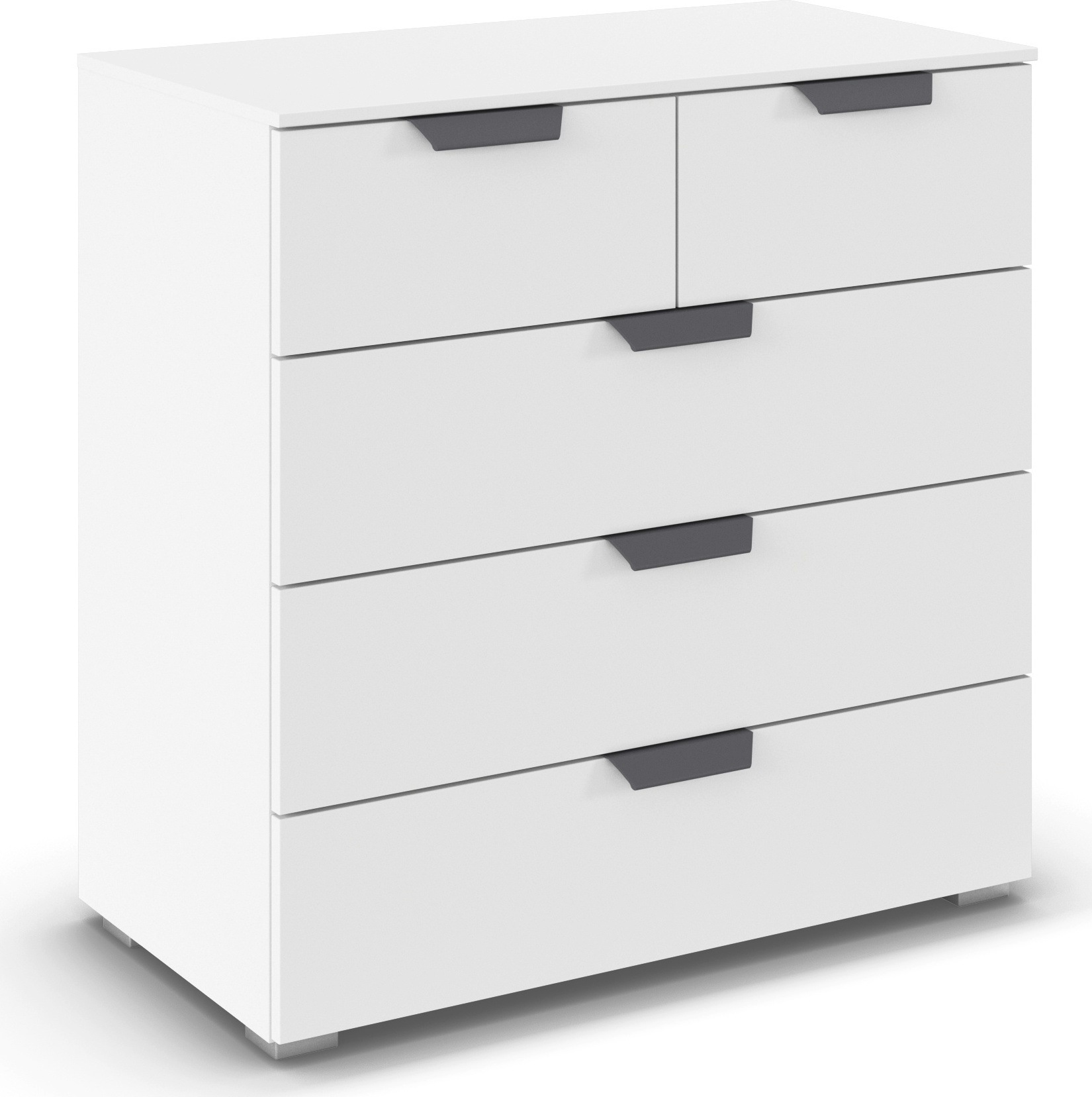 rauch Schubkastenkommode "Sideboard Schubladenkommode COSTA mit farblich passenden Metallgriffen" in 2 Griff-Farben, Breite 80 cm, fünf praktische und geräumige Schubladen MADE IN GERMANY