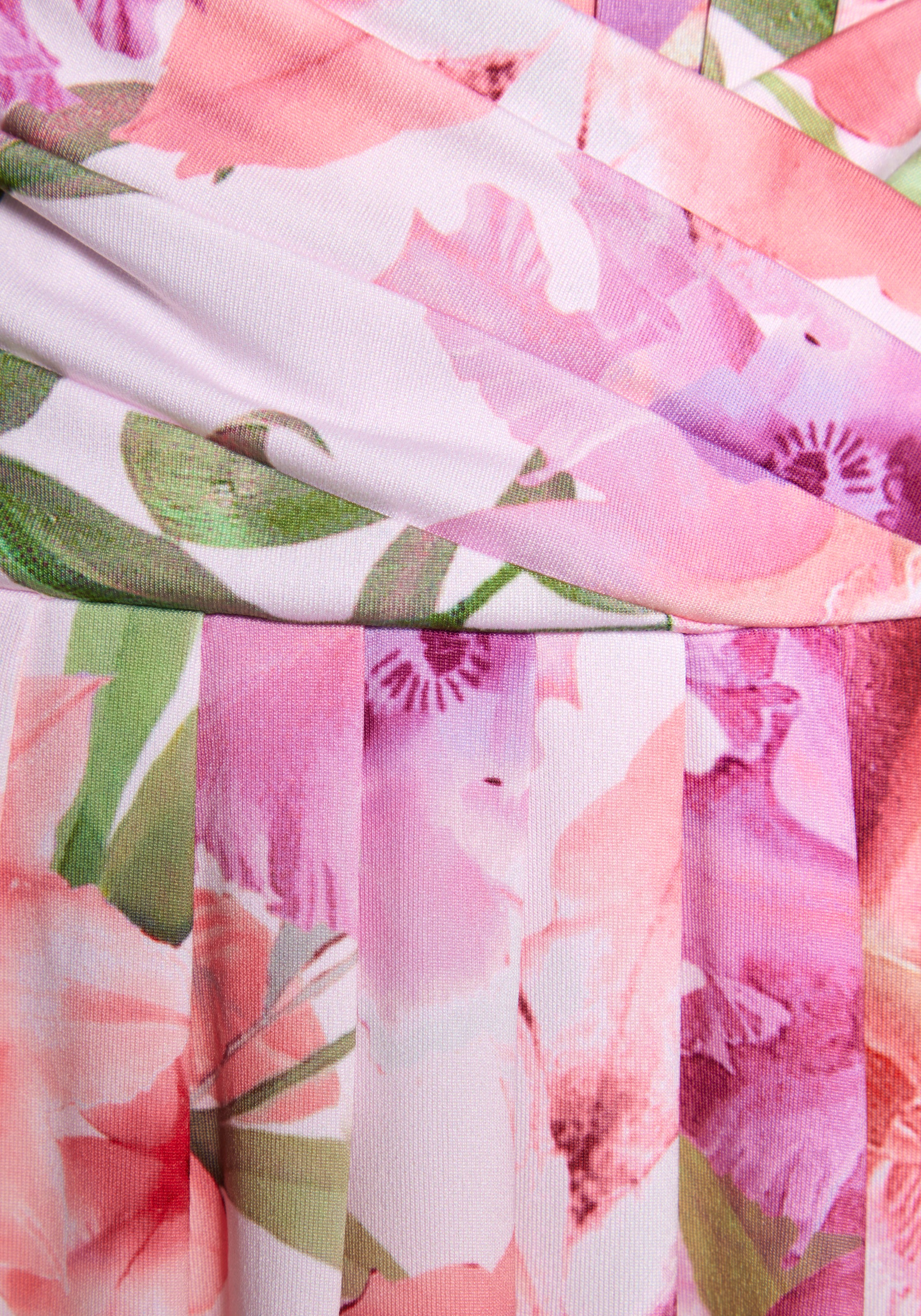 LASCANA Sommerkleid, mit Blumendruck, festlich