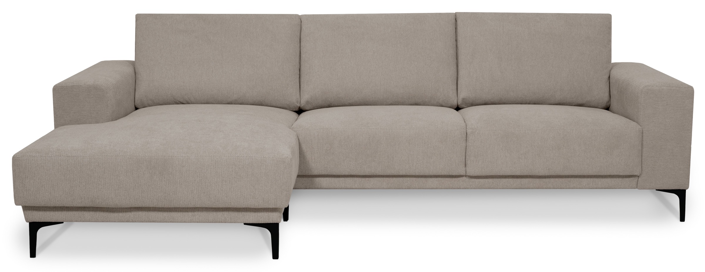 Places of Style Ecksofa »Xander, L-Form,«, Breite 280 cm, Soft-Touch Chenille, schwarze Metallfüßen
