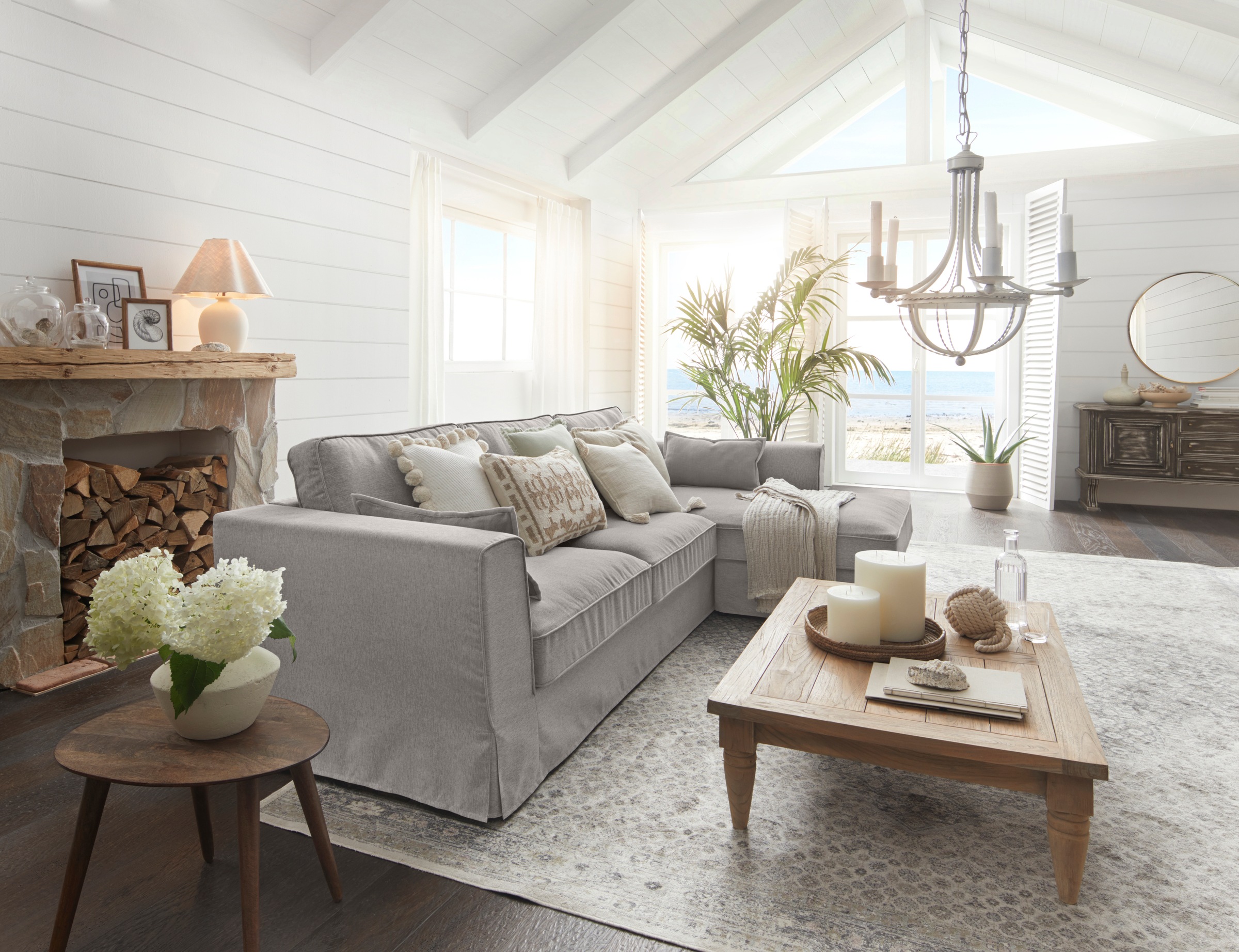 Home affaire Ecksofa "Vintage L-Form" 3-Sitzer Polsterecke im Landhausstil, günstig online kaufen