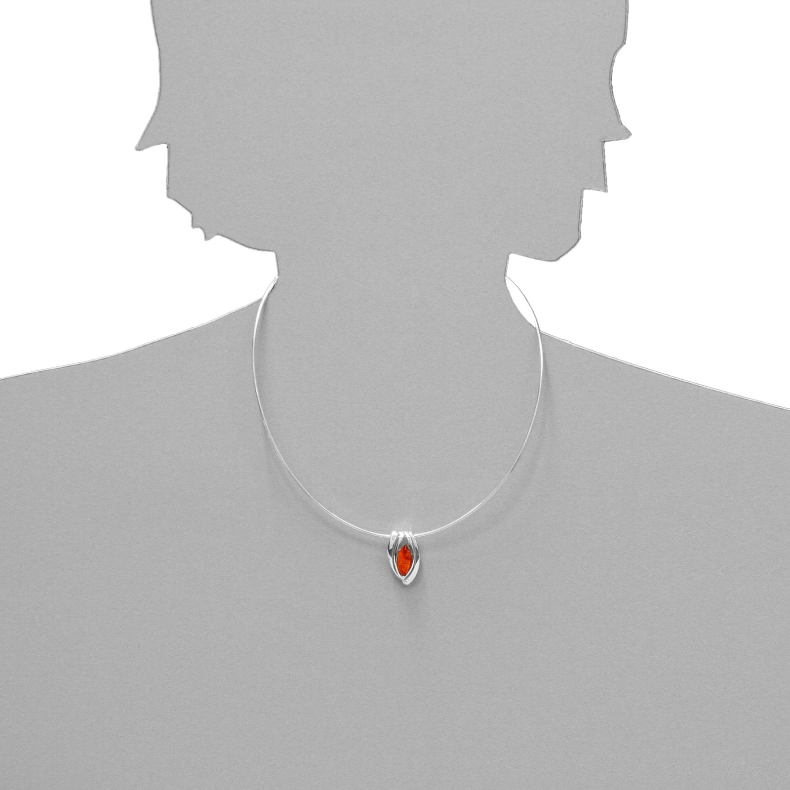 OSTSEE-SCHMUCK Kette mit Anhänger »- Gleiter-Rana - Silber 925/000 - Bernstein«