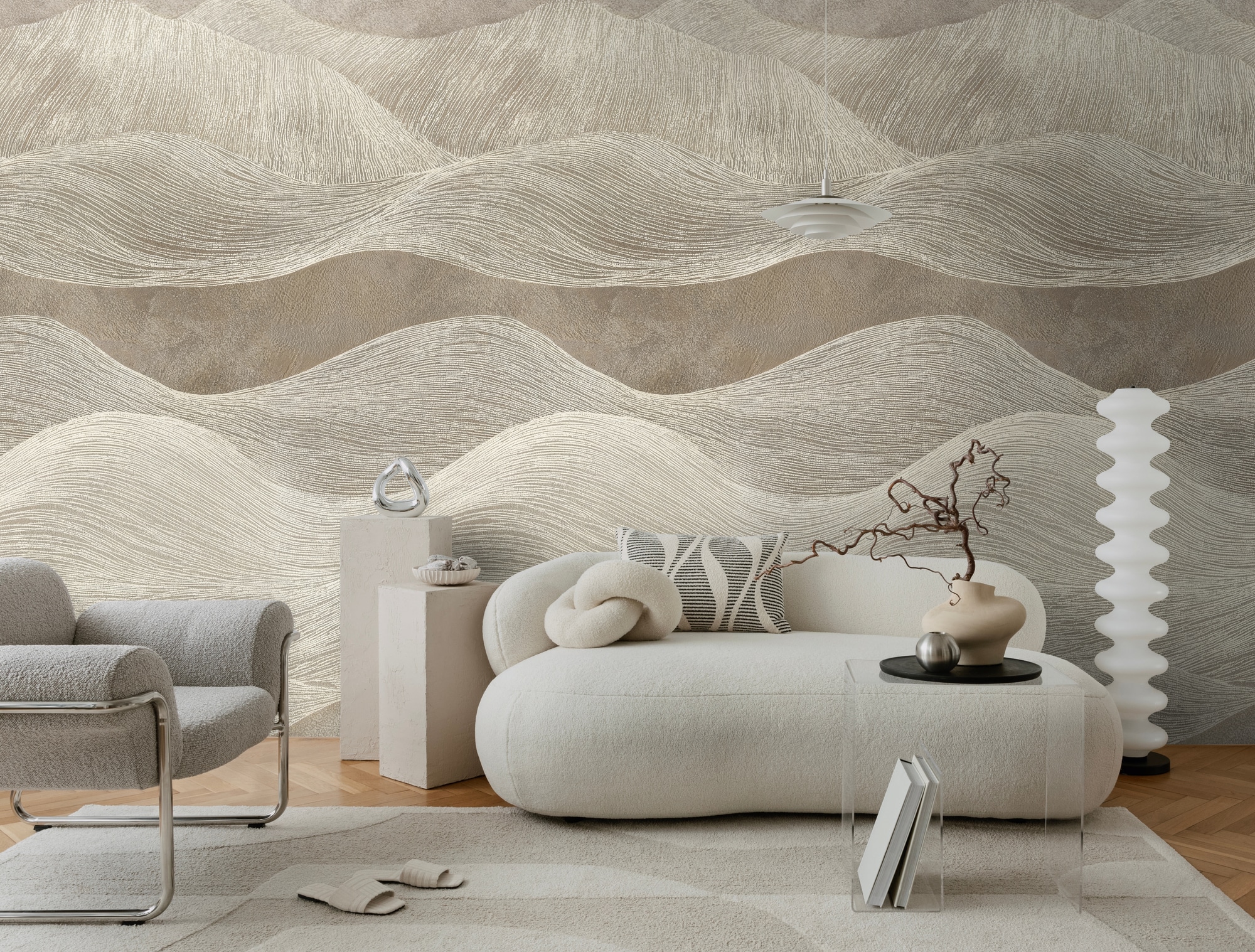 living walls Fototapete »The Wall 4 Structures – Atmosphärische Berglandschaft Vlies-Fototapete« Motiv | matt | naturalistisch leicht strukturiert Atmosphärische Berglandschaft mit atmosphärischer Tiefe