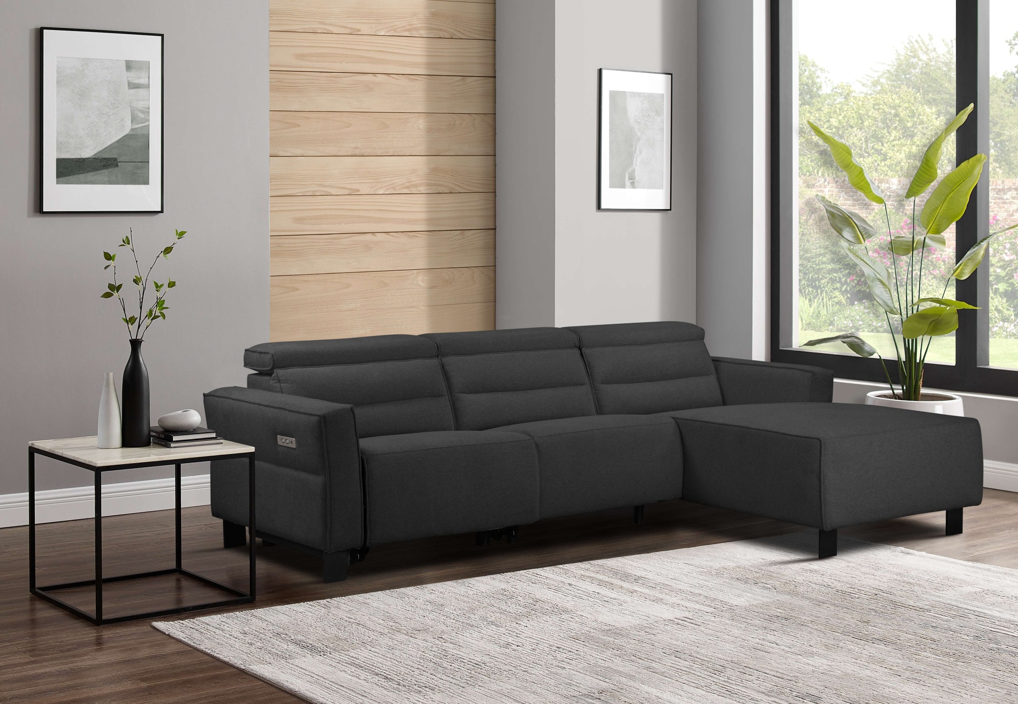 Places of Style Ecksofa »Carpari, L-Form, 263 cm, manuelle o. elektrische Relaxfunktion,«, USB A/C und Kopfteilverstellung