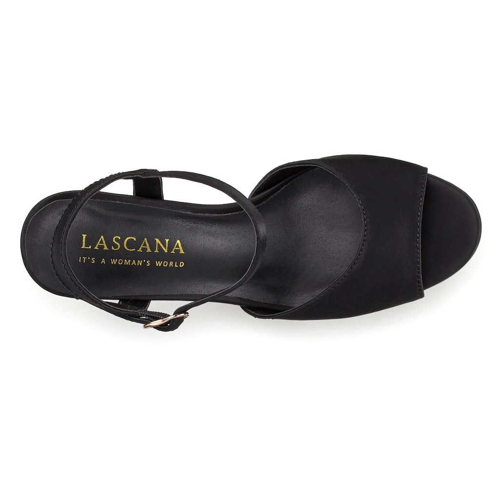 LASCANA Belle Affaire High-Heel-Sandalette, Sandale, erotisch offener Schuh mit Peep-Toe und mit Plateau