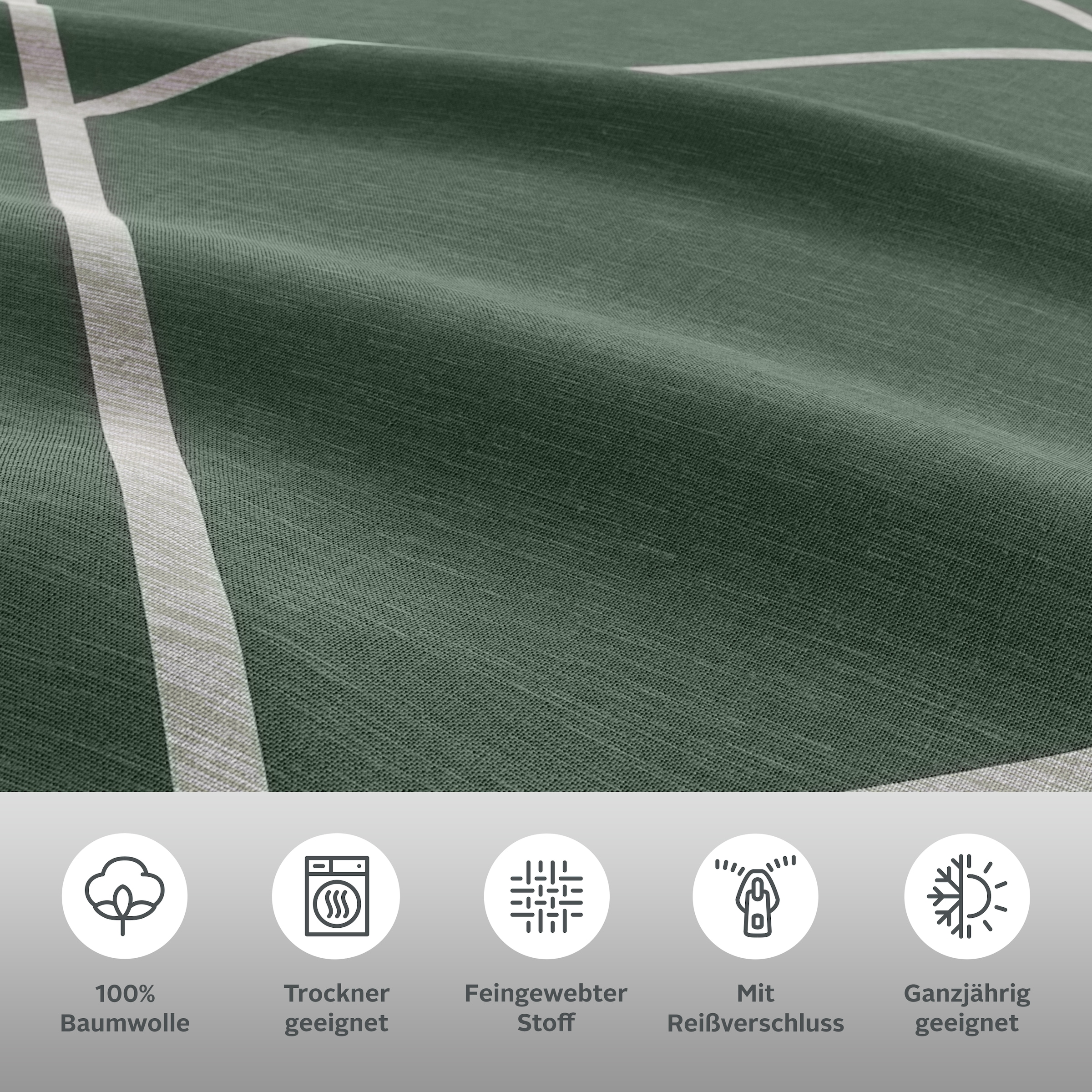 Leonique Bettwäsche »Belle« 2 Stk. tlg. Renforcé Qualität,  Reißverschluss