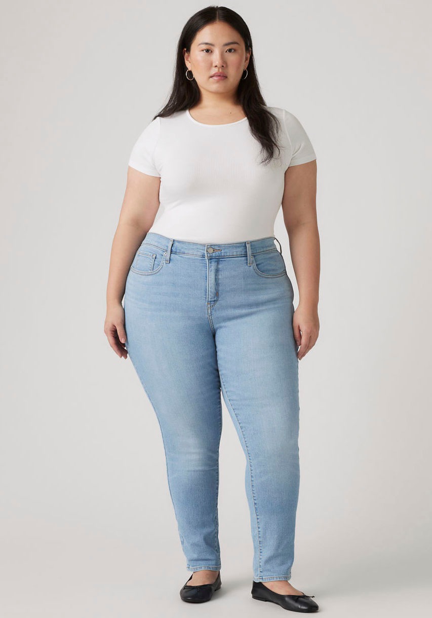 Skinny-fit-Jeans LEVI'S PLUS "311 PL SHAPING SKINNY *D", Damen, Gr. 18 (50), Länge 28, up and away plus, Denim/Jeans, Obermaterial: 80% Baumwolle, 19% Polyester, 1% Elasthan, skinny fit knöchellang, Jeans, figurformend mit Stretch 3