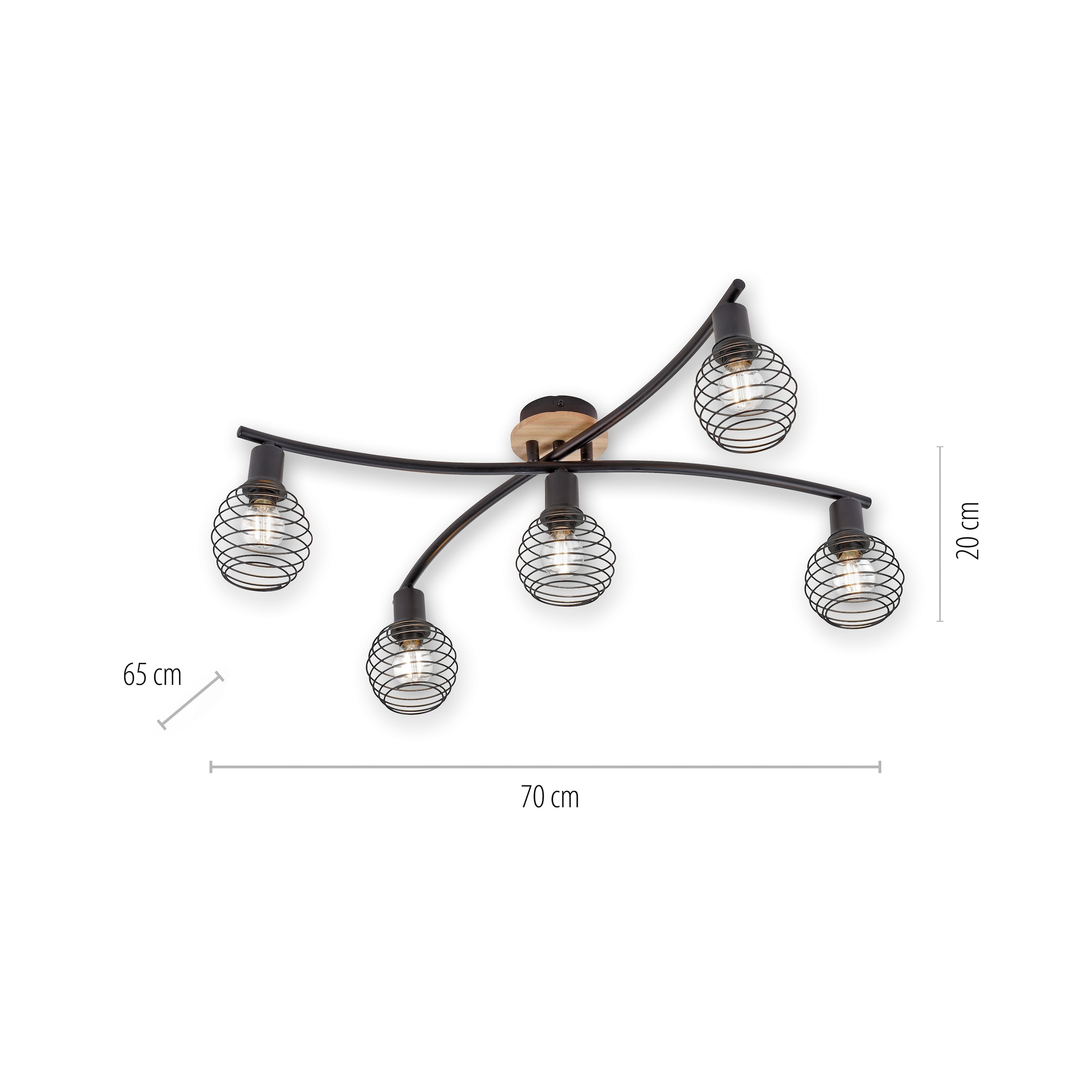 JUST LIGHT Deckenleuchte »EUGEN«, 5 flammig, Leuchtmittel E14 | ohne Leuchtmittel, ExklusiveE14