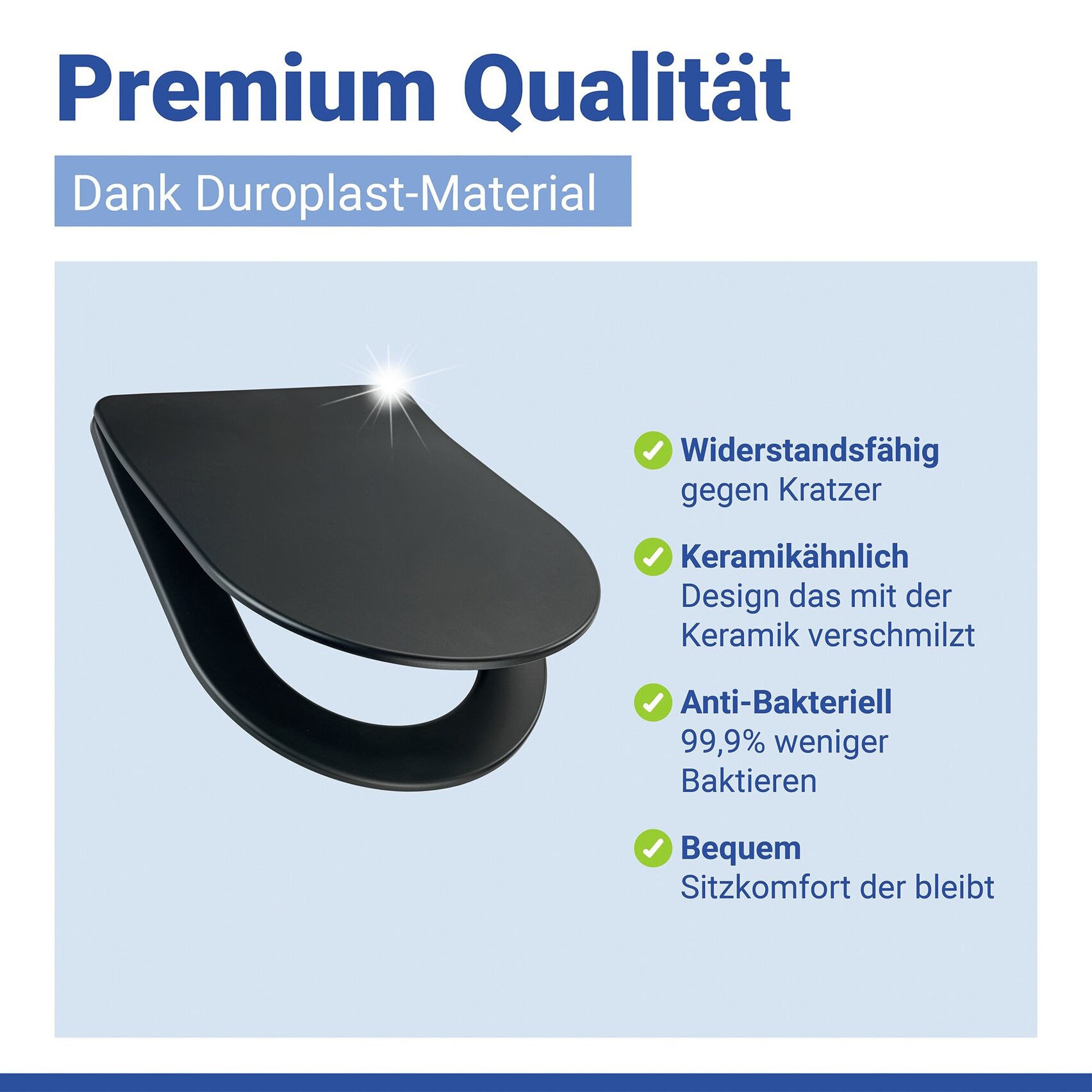 WENKO WC-Sitz »Modell Galati« Toilettensitz aus Duroplast, ultraflach, D-Form, mit Absenkautomatik