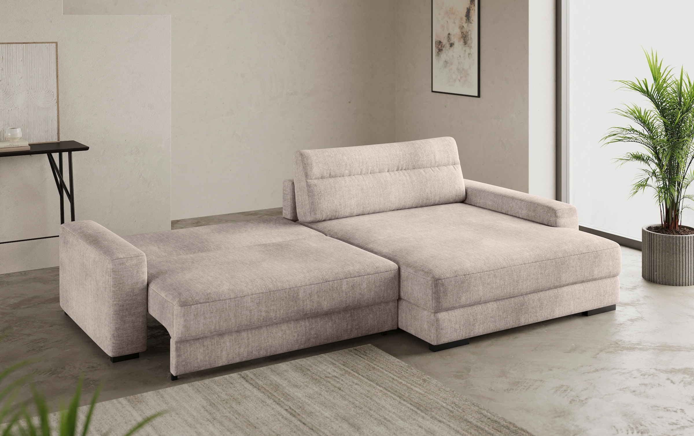 Mr. Couch Ecksofa »Marcello DuraFlex L-Form«, EasyBett, Bettkasten, Kaltschaumpolsterung, bis 140 kg belastbar
