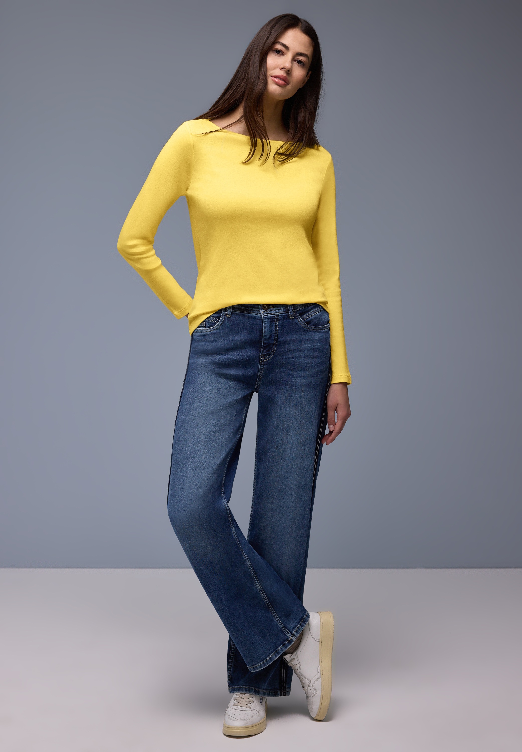 STREET ONE Langarmshirt mit U-Boot-Ausschnitt günstig online kaufen