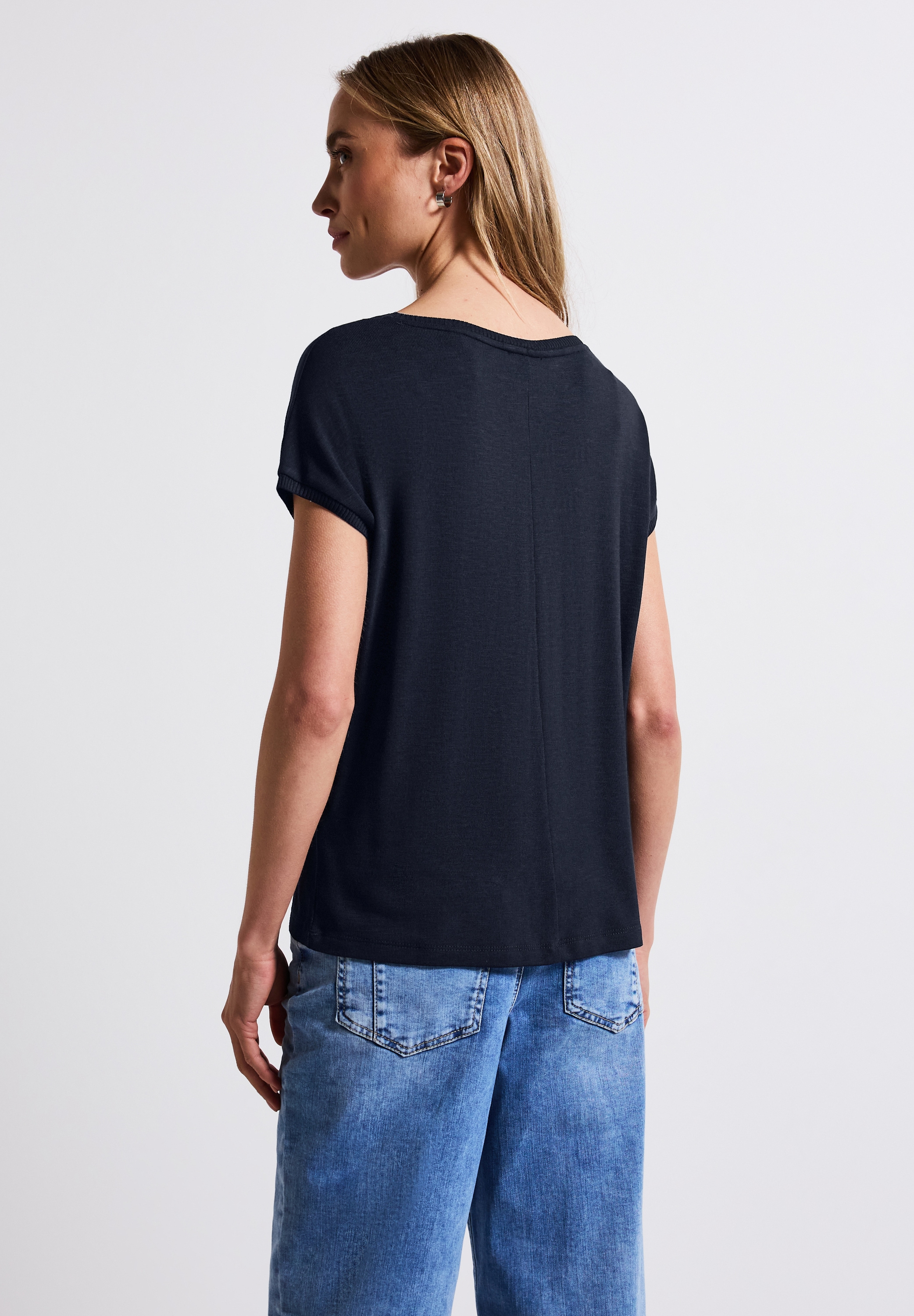 STREET ONE T-Shirt, mit Materialmix